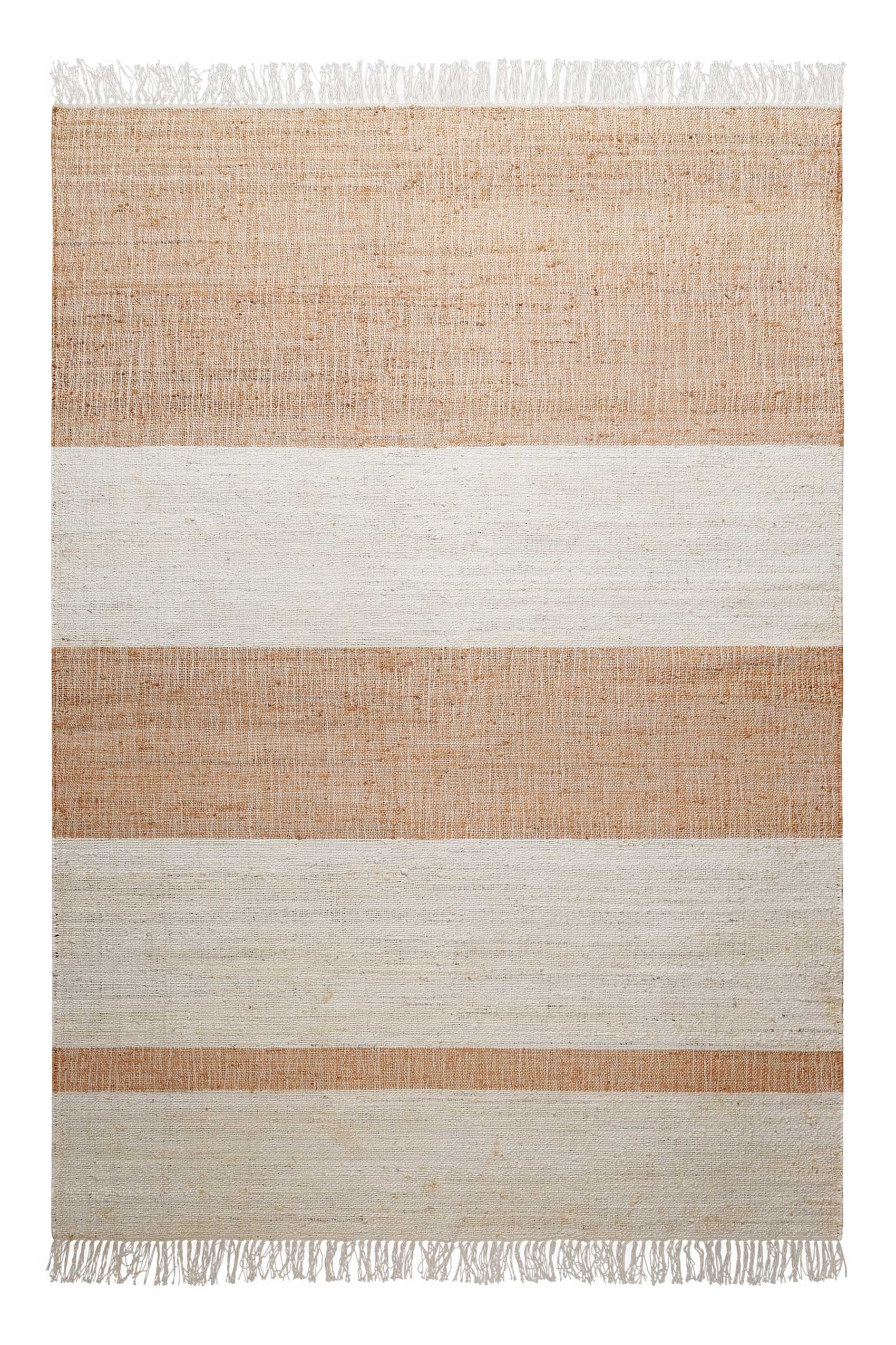 Green Looop Teppich »Vante GL-82308«, rechteckig, 4 mm Höhe, Naturfaser Teppich aus 80% Jute 20% Baumwolle, mit Fransen, Wohnzimmer