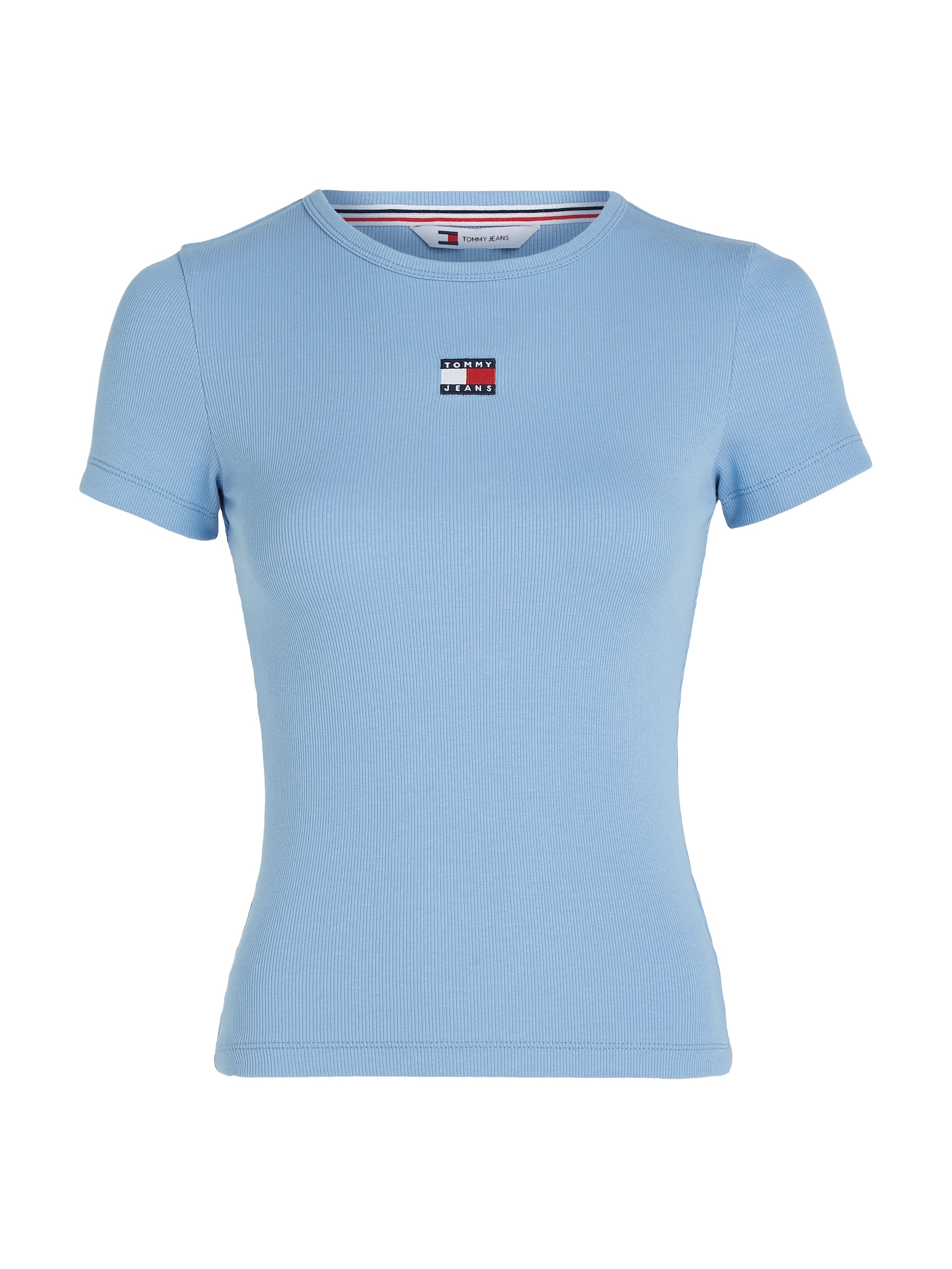 Tommy Jeans T-Shirt »TJW SLIM BADGE RIB TEE«, in Rippoptik
