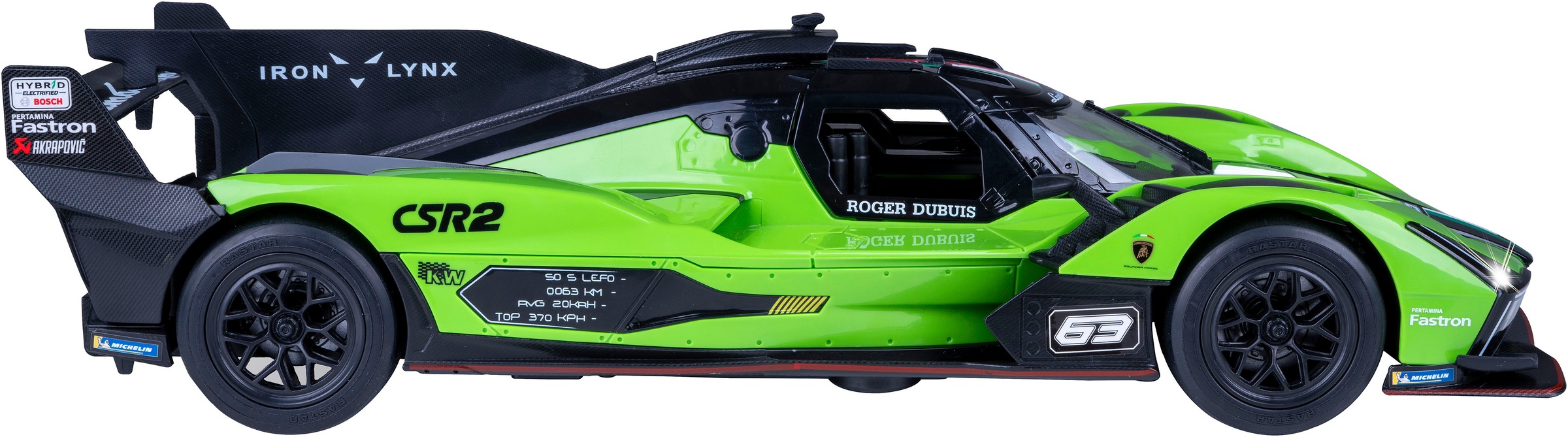 Jamara RC-Auto »Lamborghini SC63 LMDH 1:14 grün 2,4GHz«, mit LED Licht