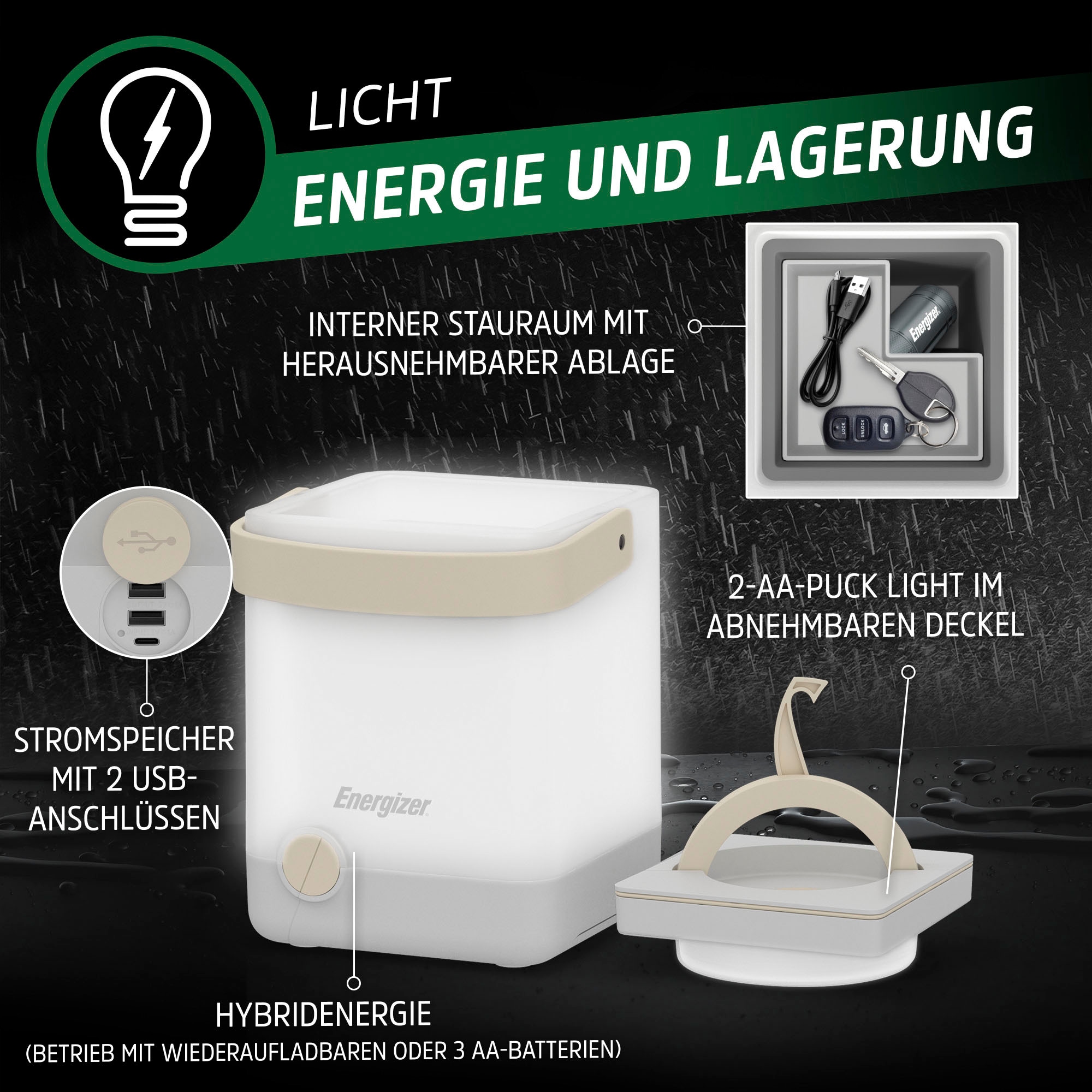 Energizer Taschenlampe »Hybrid Light bei Cube« Power