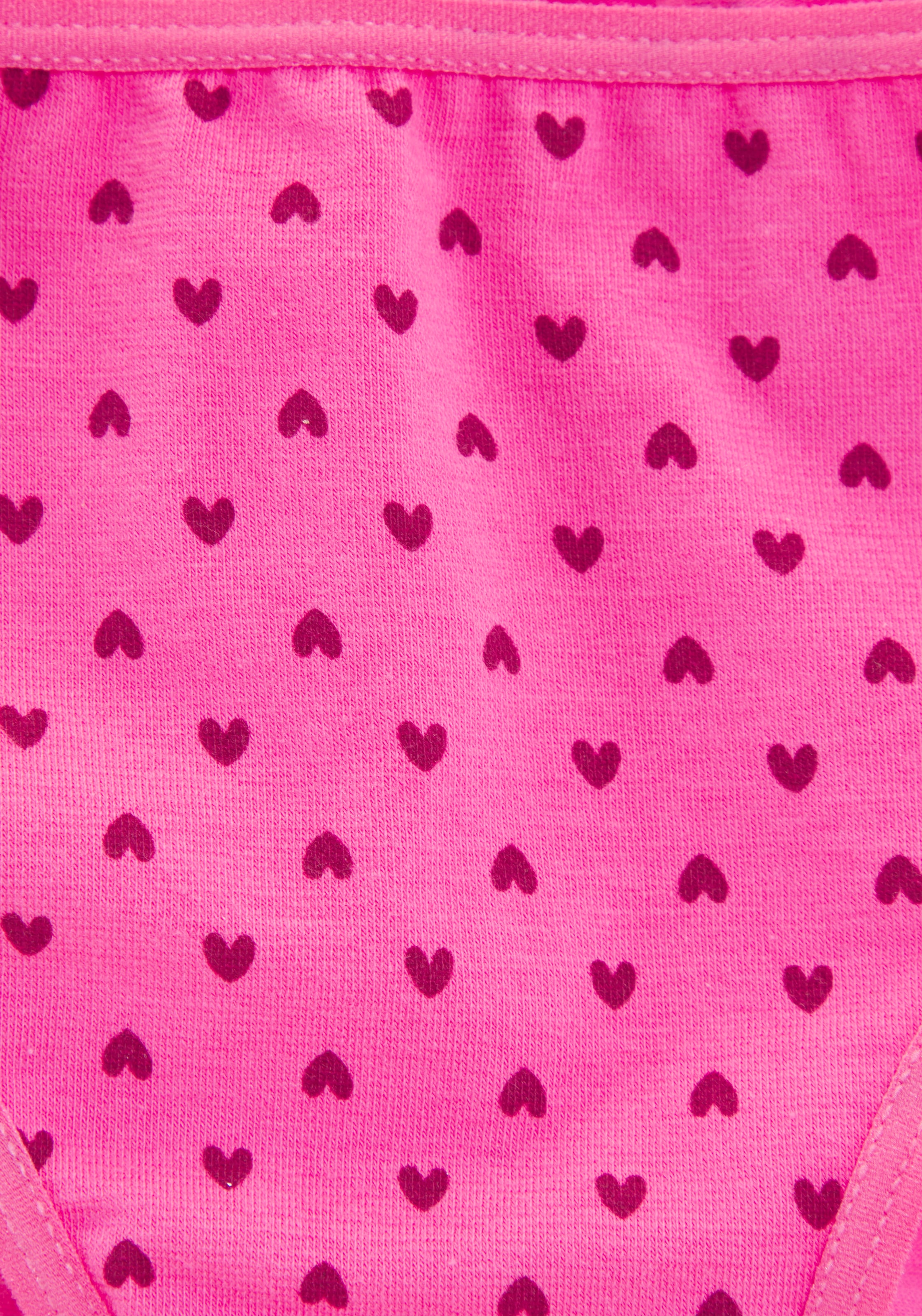 petite fleur by Lascana Bikinislip Packung, 8 Stk. mit Herzchendruck und unifarben, Baumwollmischung