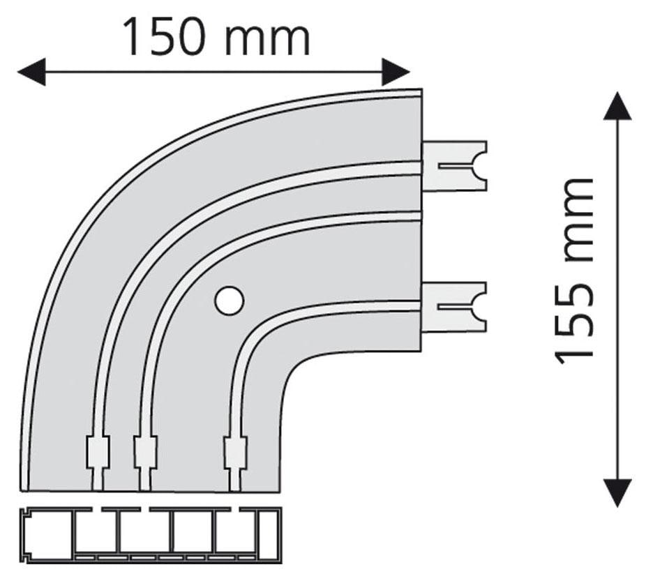 Liedeco Rundbogen 3 läufig-läufig Fixmaß weiß
