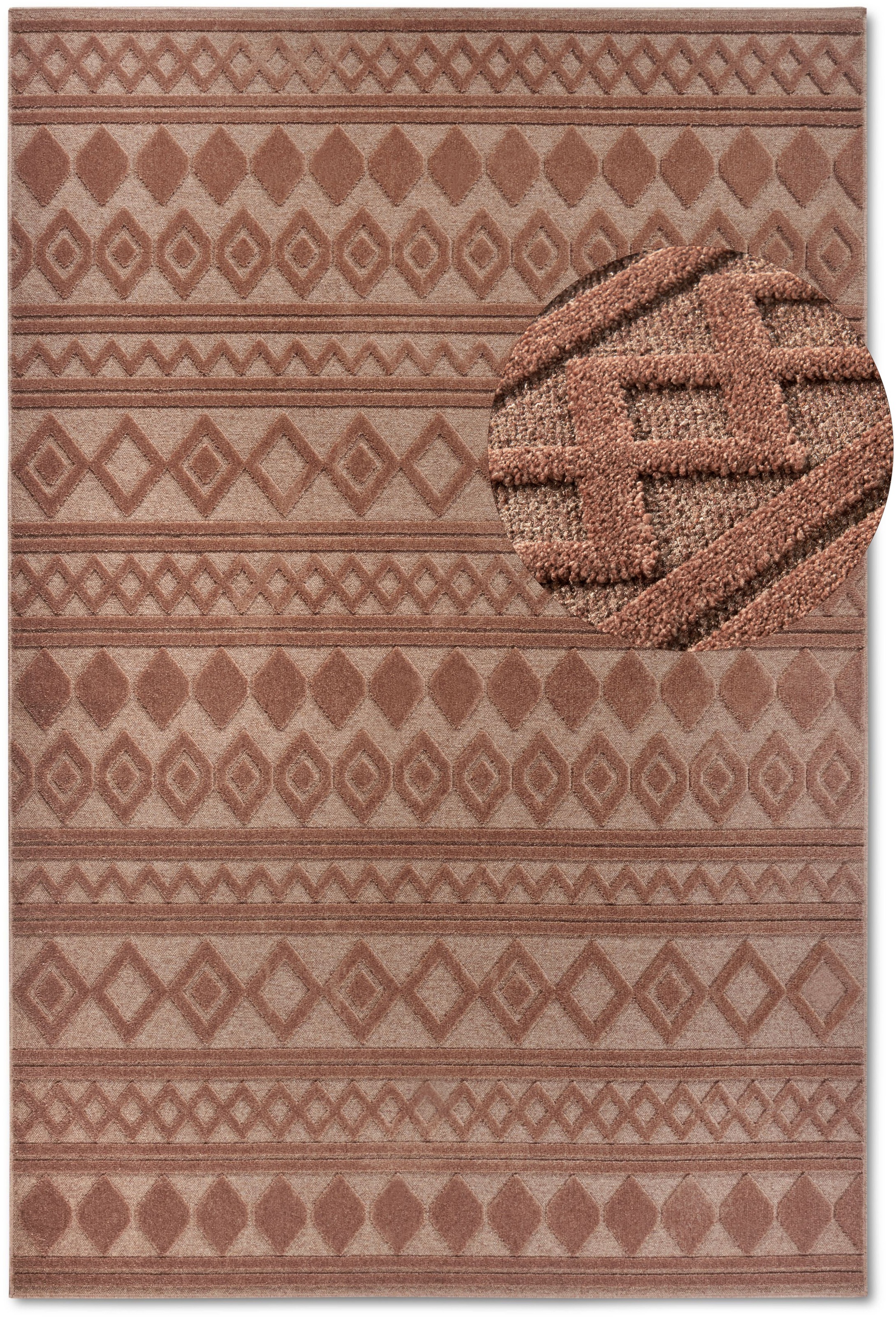 Villeroy & Boch Teppich »Catherine«, rechteckig, 5,5 mm Höhe, Wohnzimmer, Schlafzimmer, Modern, Hoch-Tief Effekt, Flur