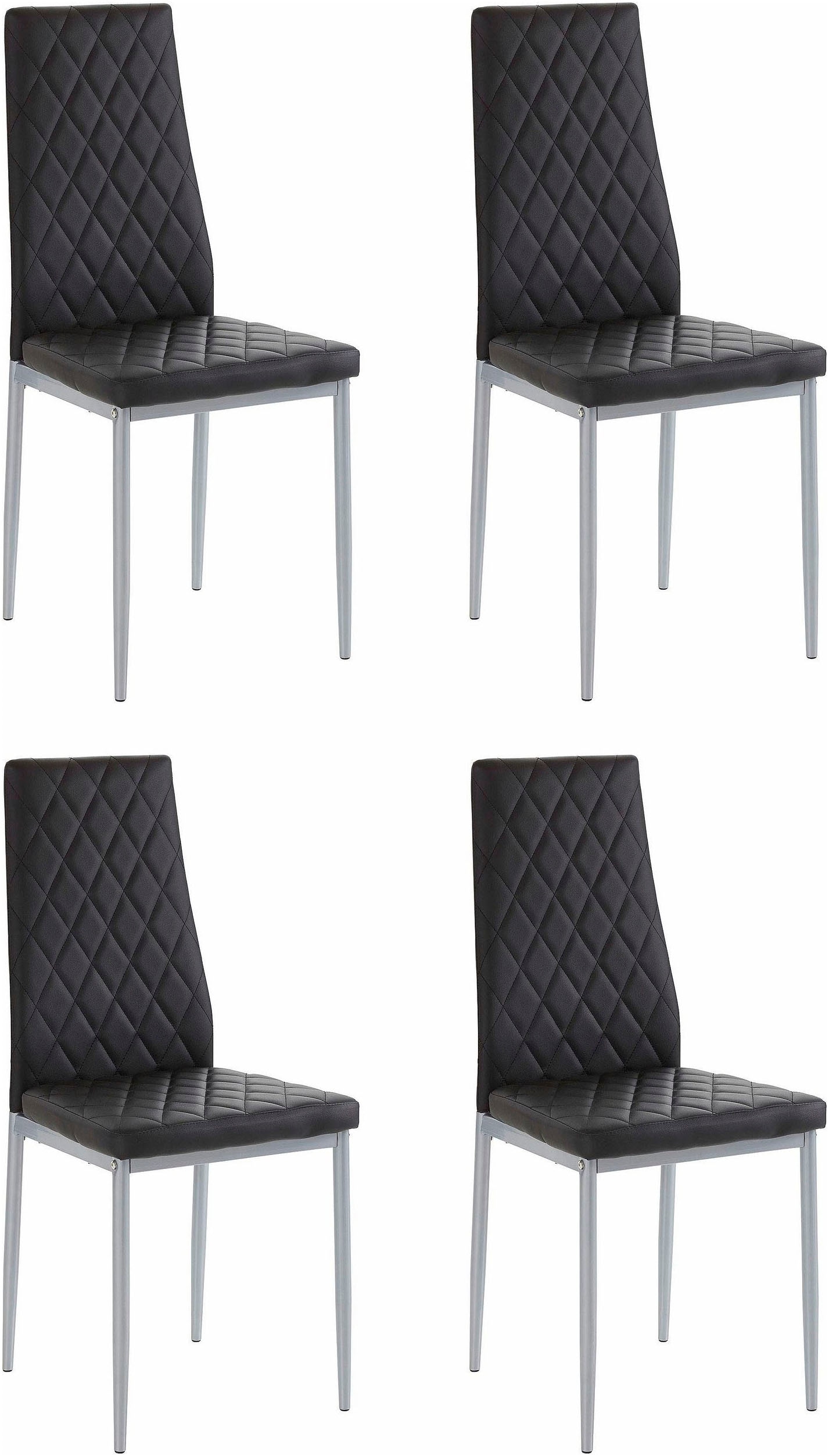 OTTO home Essgruppe »Brooklynn« Set, 5 Stk. tlg. 4 Stühle mit einem pflegeleichten Kunstleder Bezug, 1 Tisch
