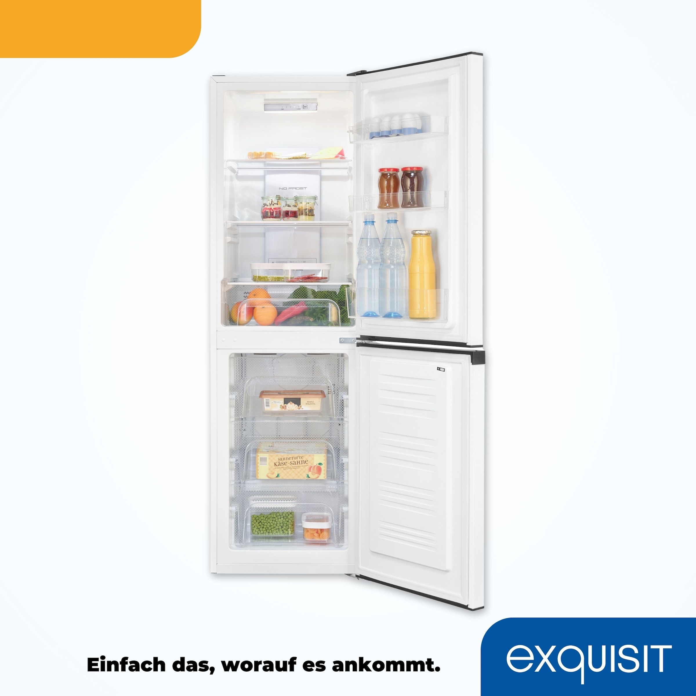 exquisit Kühl-/Gefrierkombination »KGC195-65-NF-330E weiss«, 4-Sternefach