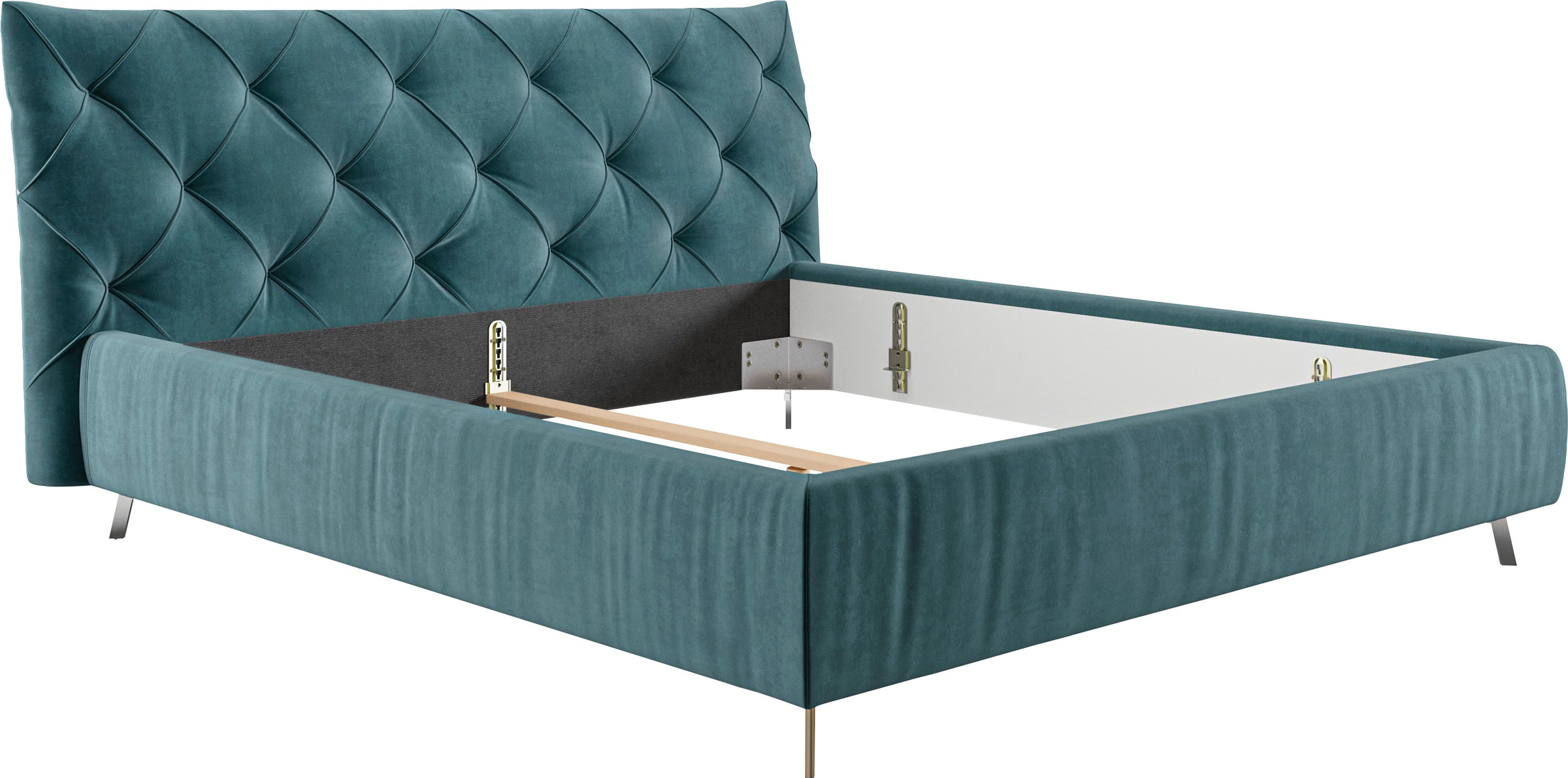 PLACES OF STYLE Polsterbett »Elloree in 4 Breiten bis 200cm, auch in Leder« Kopfteilhöhe 105cm, belastbar bis 280 kg, auch in Überlänge 220cm