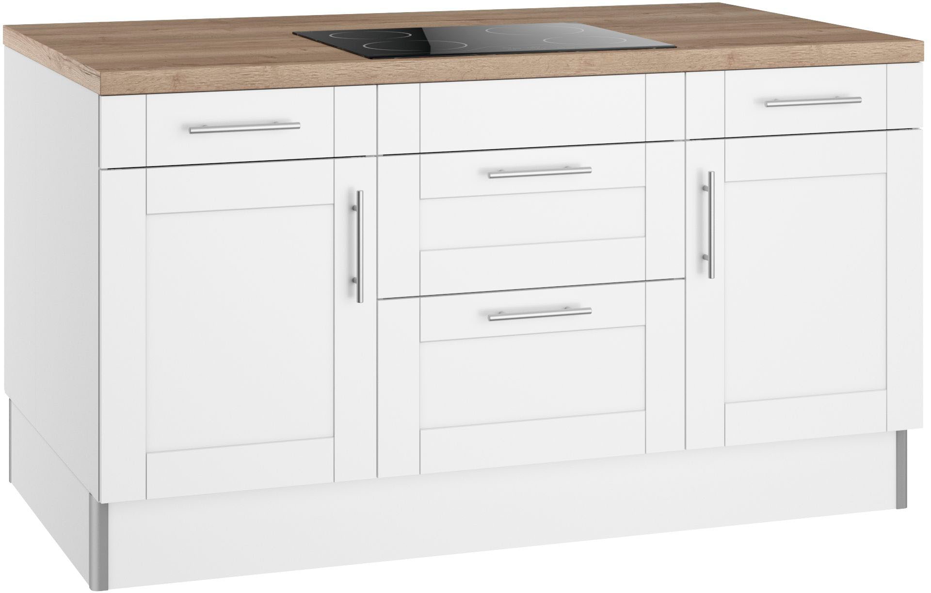 OPTIFIT Kochinsel »Ahus«, Kücheninsel, Breite 160 cm, wahlw. mit E-Gerät, Soft Close Funktion