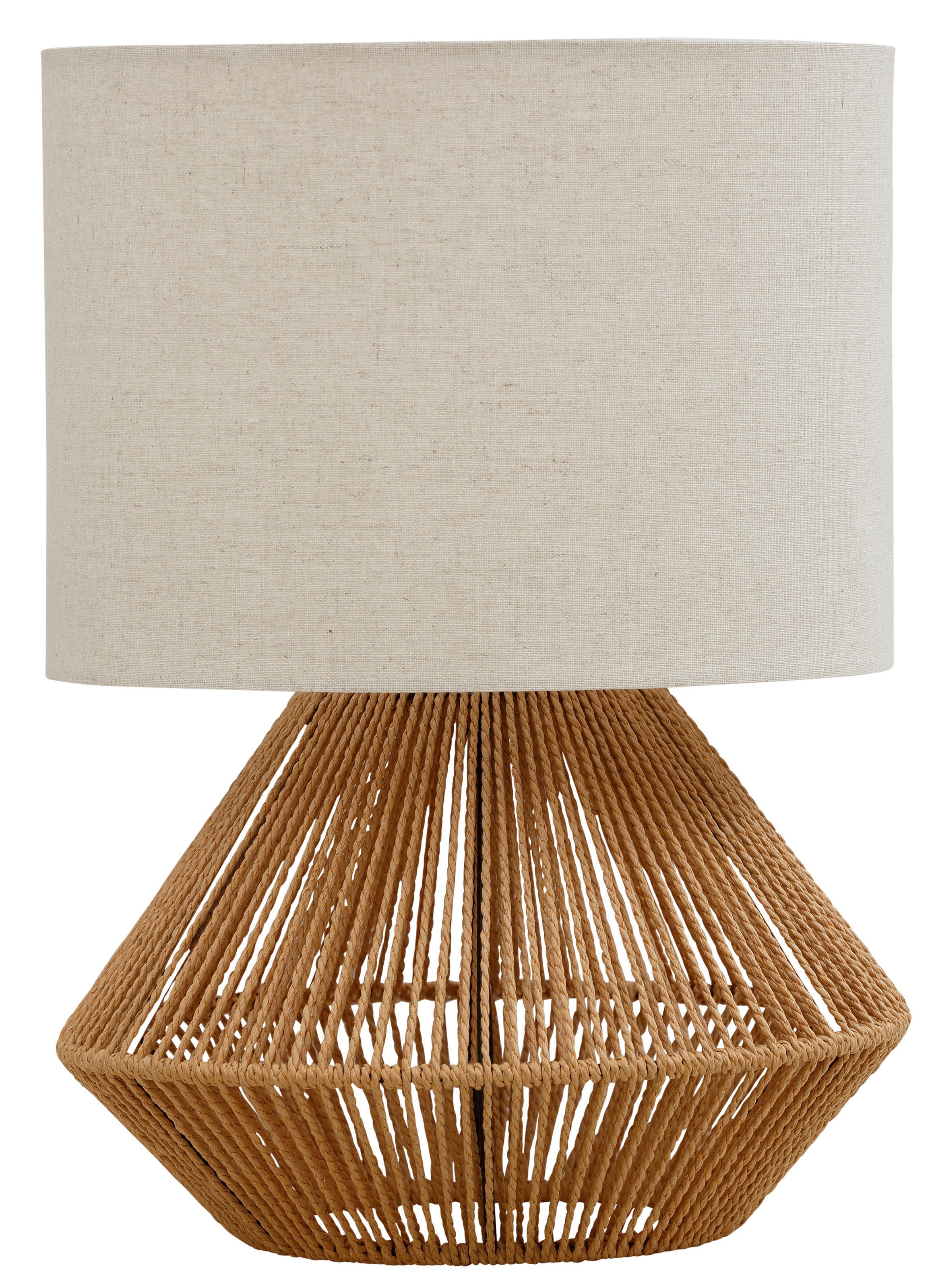 LeGer Home by Lena Gercke Tischleuchte »Zuri«, 1 flammig, Leuchtmittel E27 | ohne Leuchtmittel, Tischlampe mit Sisal Schnur, Leinenschirm / Stoff - beige