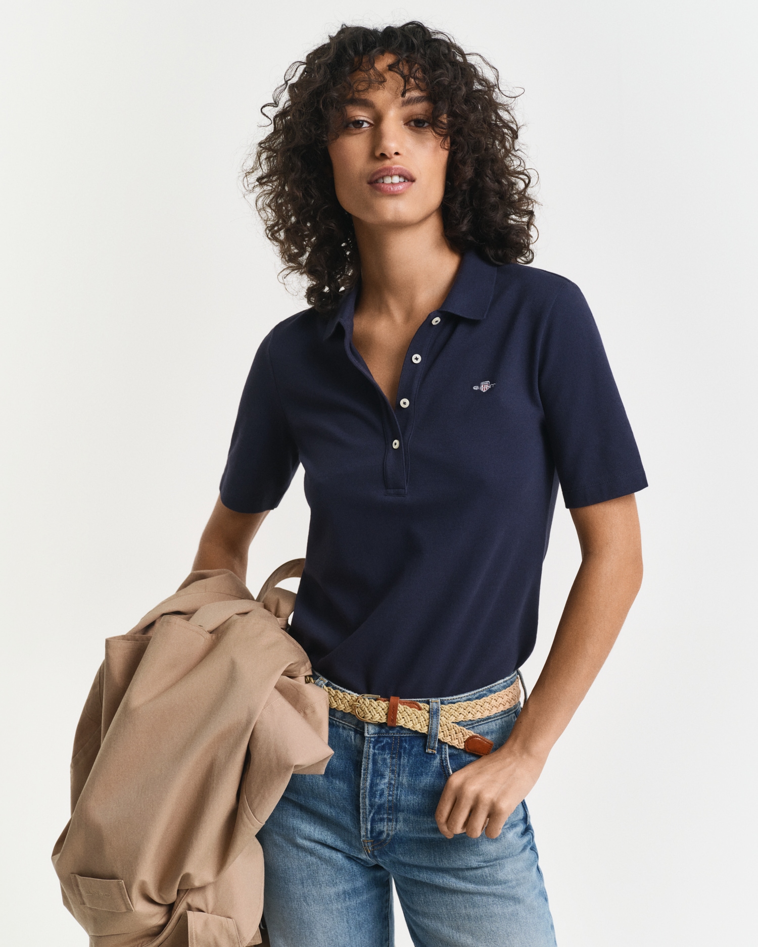Gant Poloshirt »SLIM SHIELD KA PIQUE POLO«, mit grafischer Logostickerei auf der Brust