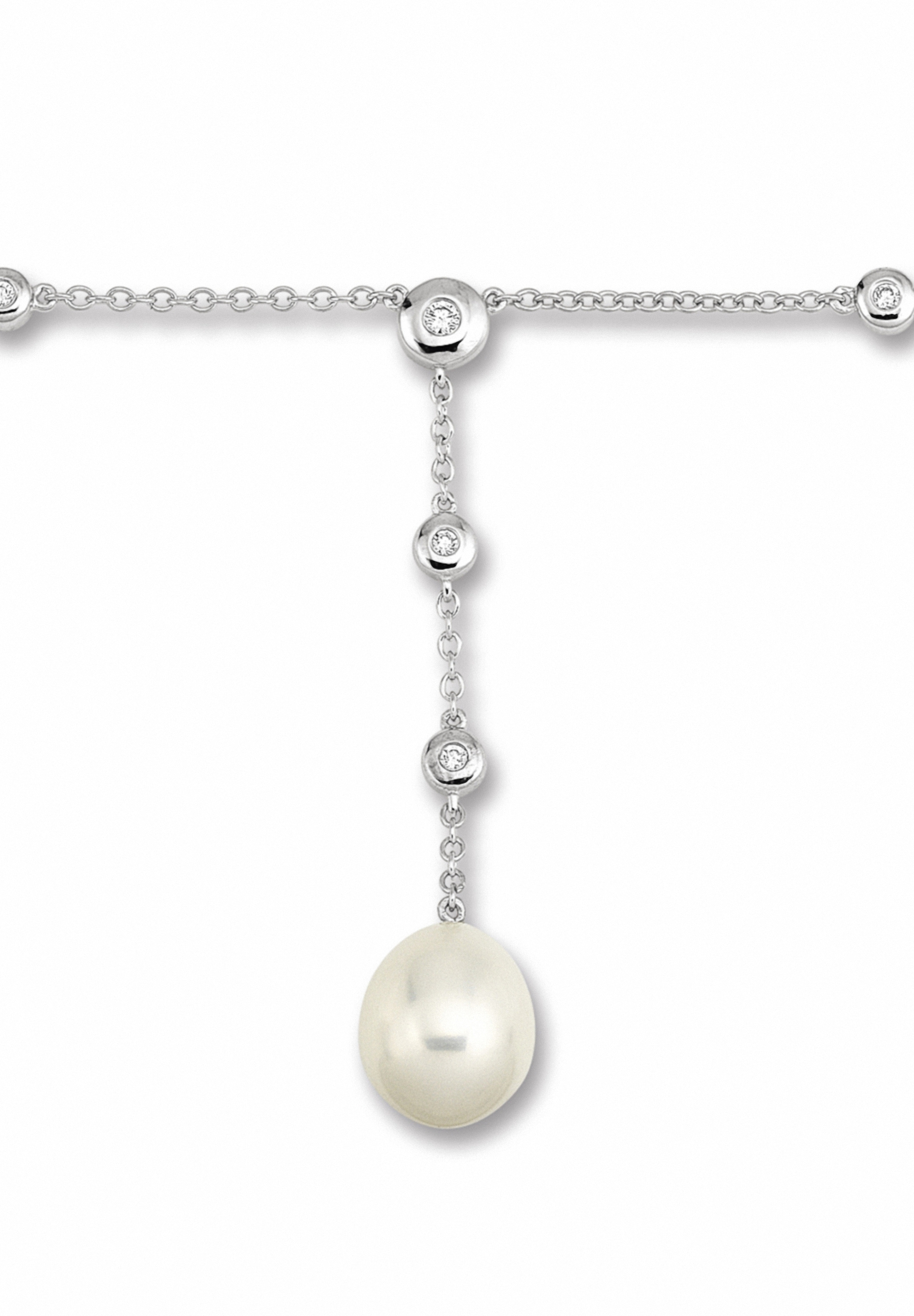 ONE ELEMENT Silberkette »Zirkonia Anker Halskette aus 925 Silber  45 cm«