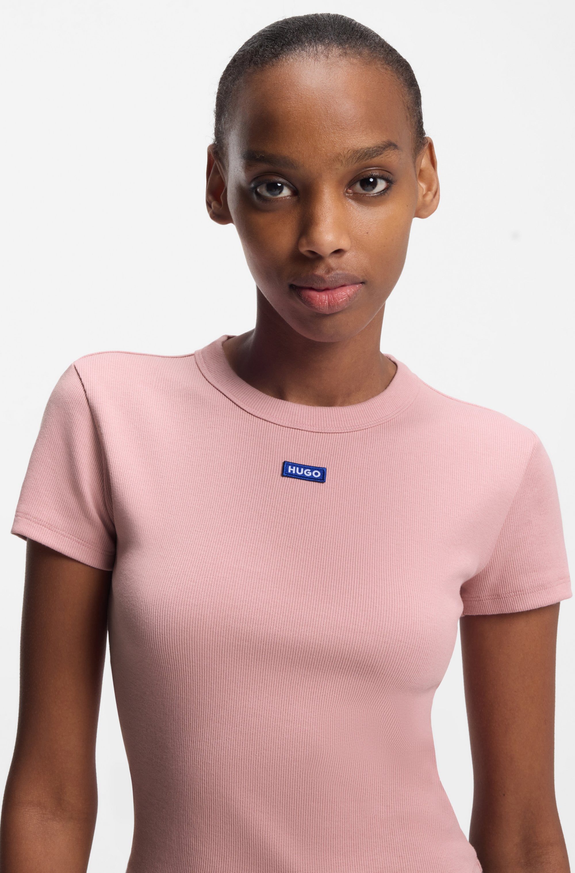 HUGO Blue T-Shirt »Baby Tee« in verkürzter Länge