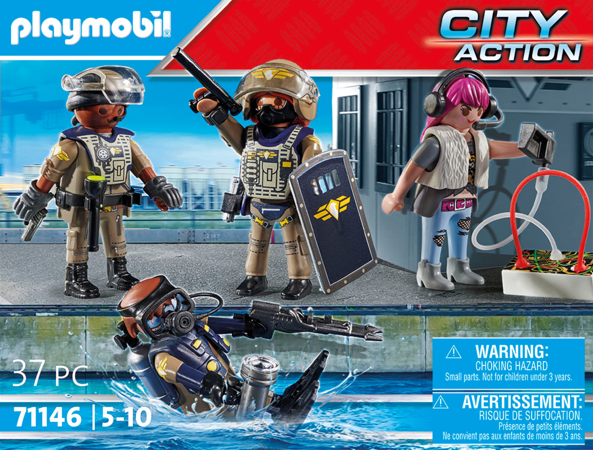 Playmobil® Konstruktions-Spielset »SWAT-Figurenset (71146), City Action«, (37 St.), Made in Europe