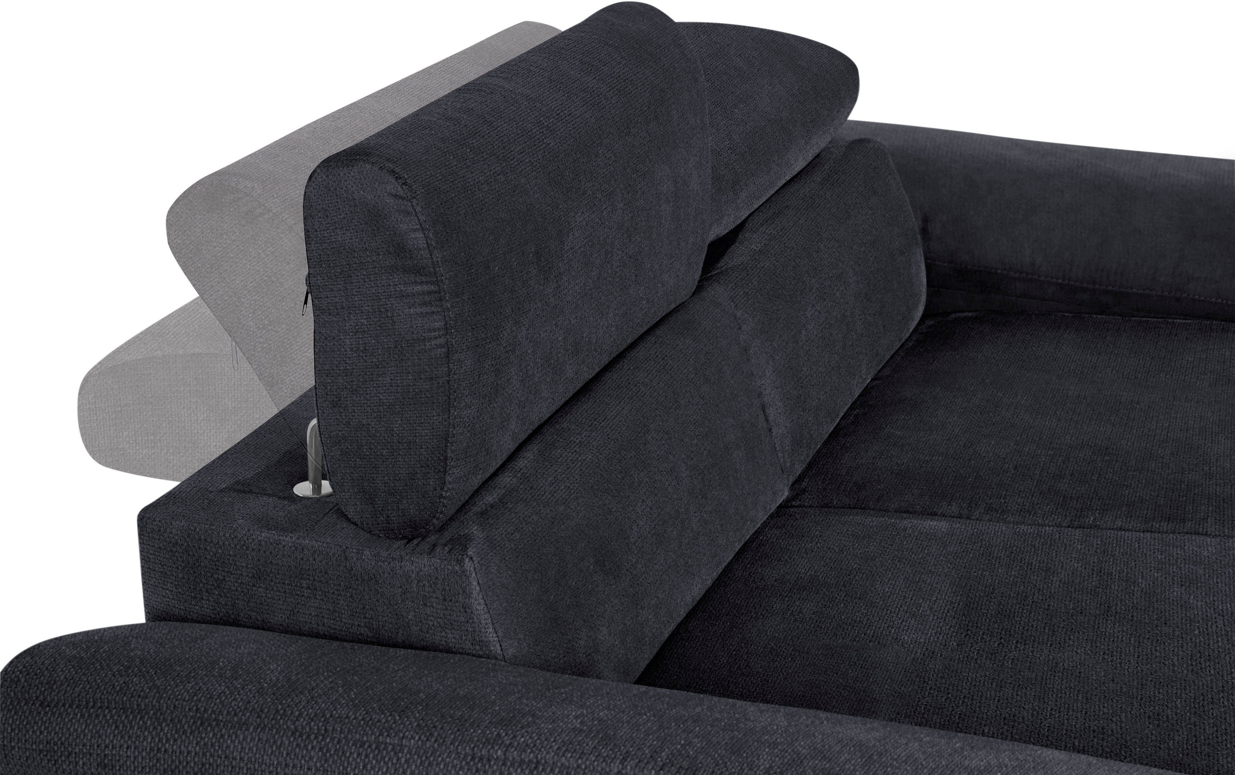 COTTA Polstergarnitur »Komaris, B: 177 bzw. 100 cm«, (Set), Set: 2er-Sofa & Hocker, mit Kopfteilverstellung