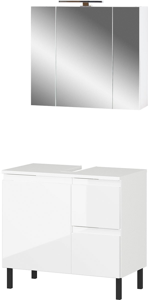 Badmöbel-Set »Scantic«, (2 St.), bestehend aus Waschbeckenunterschrank und Spiegel