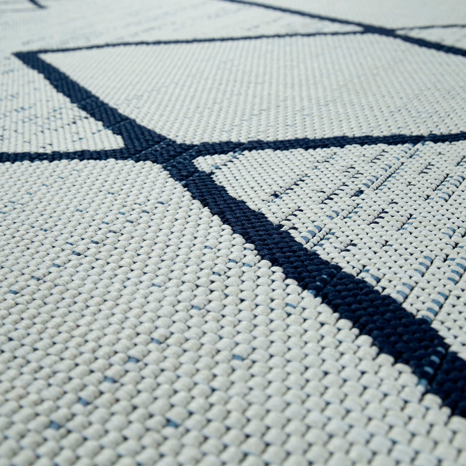Paco Home Teppich »Kortrijk 744«, rechteckig, 4 mm Höhe, Flachgewebe, Rauten Design, In- und Outdoor geeignet, Wohnzimmer