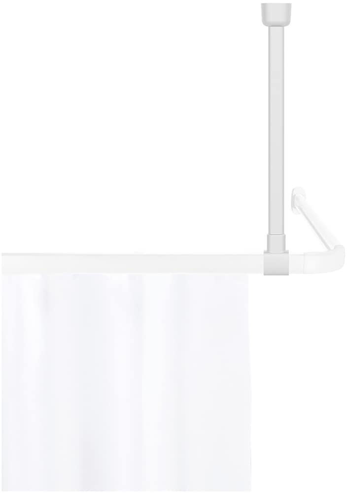 WENKO Duschstangen-Deckenhalter »Modell Era«, Deckenstütze aus Aluminium für Winkelschiene Era, 57 cm