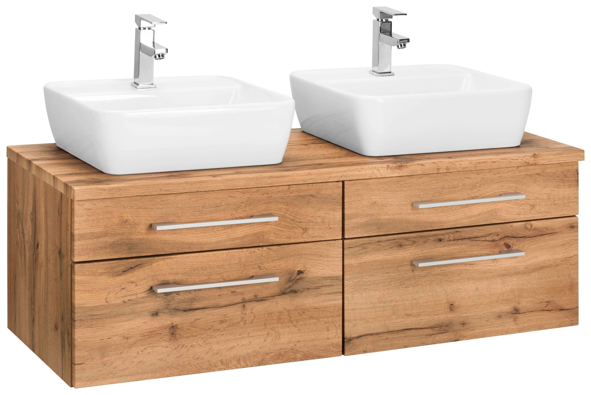 welltime Waschbeckenunterschrank "Davos" Badmöbel, Waschtisch inkl. Waschbecken, Breite 120 cm