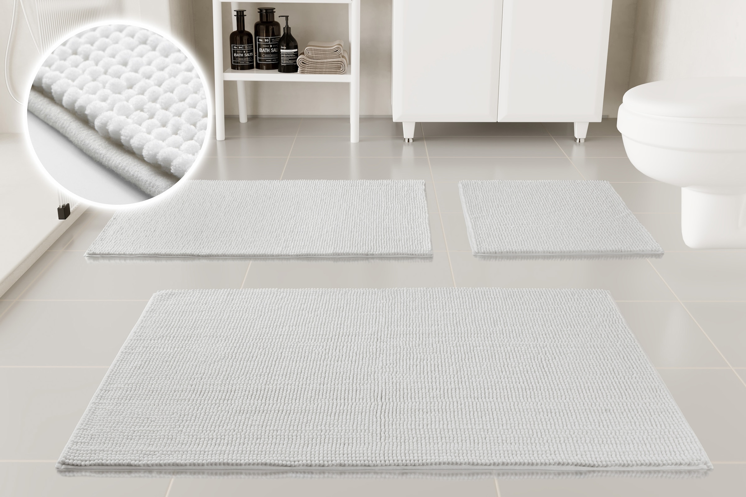 OTTO home Badematte "Kaelan, weicher Chenille" Höhe 14 mm rutschhemmend beschichtet fußbodenheizungsgeeignet Badvorleger, Badteppich weiches Chenille, pastellfarben, Badezimmer