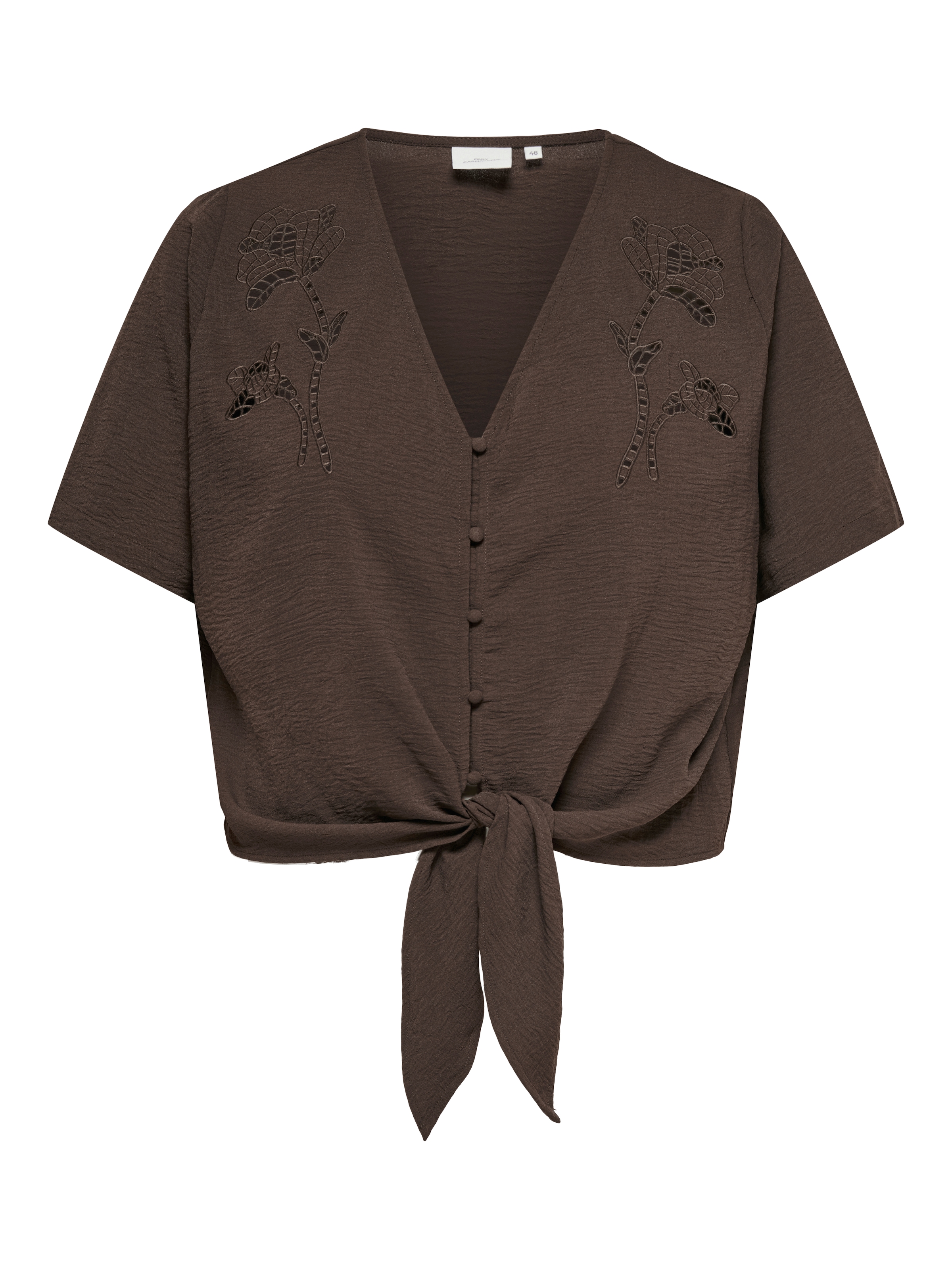 ONLY CARMAKOMA V-Shirt »CAREVALOU METTA 2/4 KNOT SHIRT WVN«