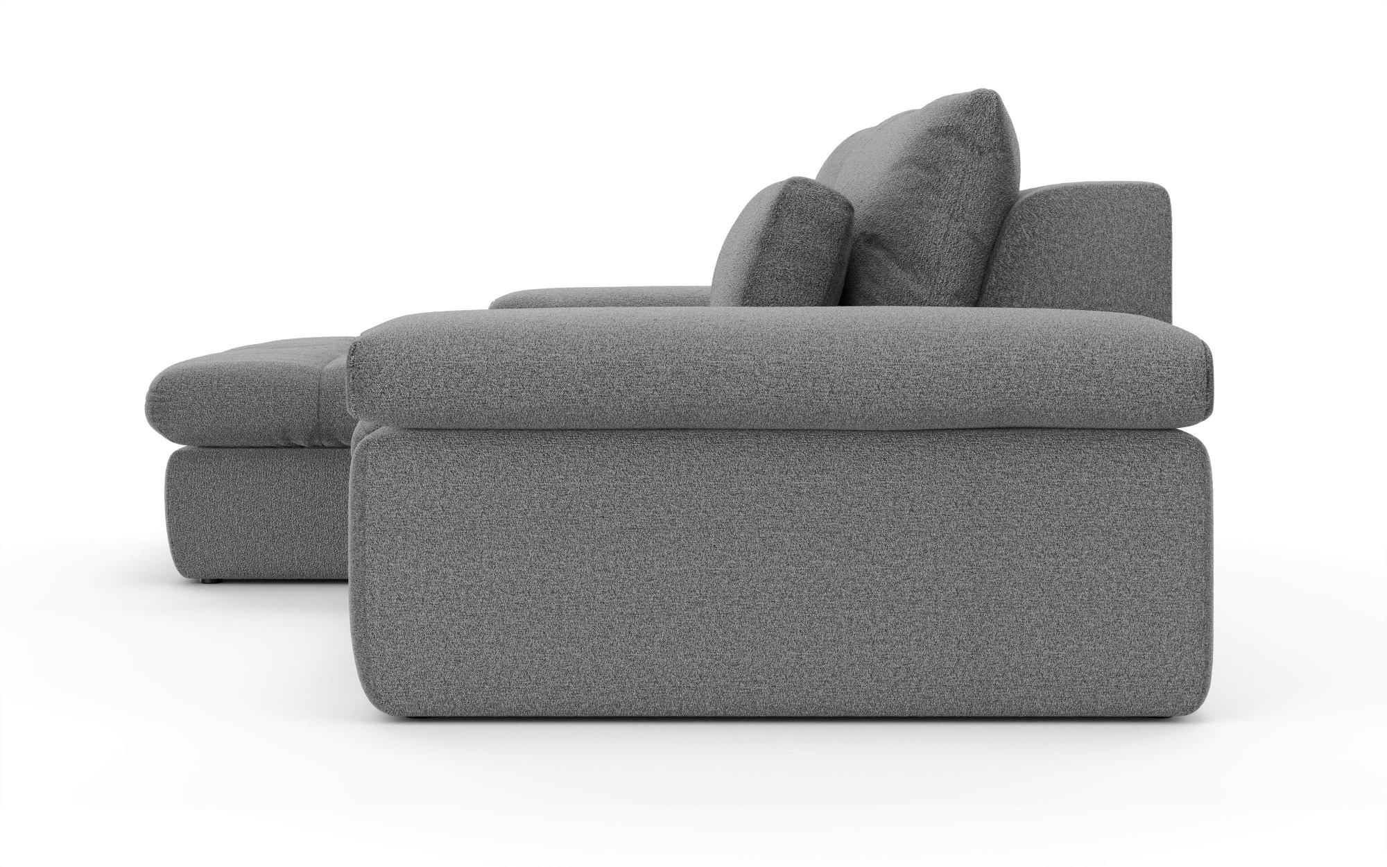 Home affaire Ecksofa »ALVERIE mit Recamiere, moderne Steppung, Maße: B/T/H 274/203/106 cm«, L-Form mit Wellenunterfederung, mit 4 Rückenkissen, pflegeleicht Stoff