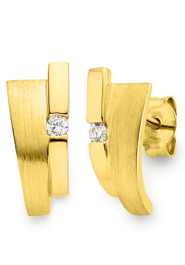 Bruno Banani Paar Ohrstecker »Schmuck Geschenk Silber 925 Ohrschmuck Ohrringe Glitzerstein«, mit Zirkonia (synth.)