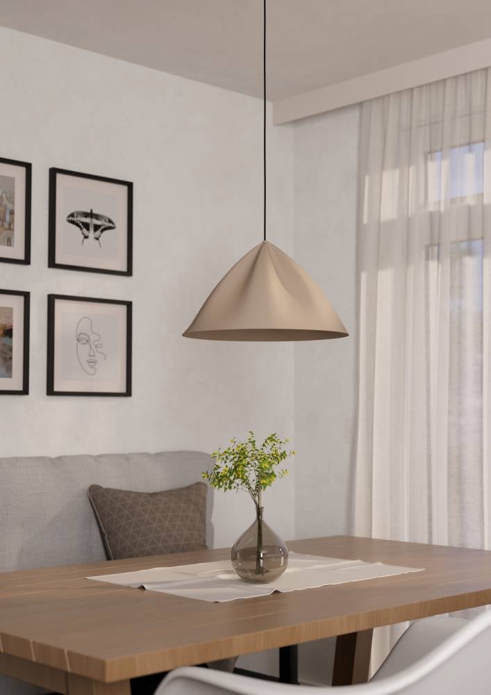 EGLO Hängeleuchte »PODERE«, 1 flammig, Leuchtmittel E27 | ohne Leuchtmittel, Pendelleuchte, Metall in Sandfarben, Lampe mit E27 Fassung, Ø 42,5 cm