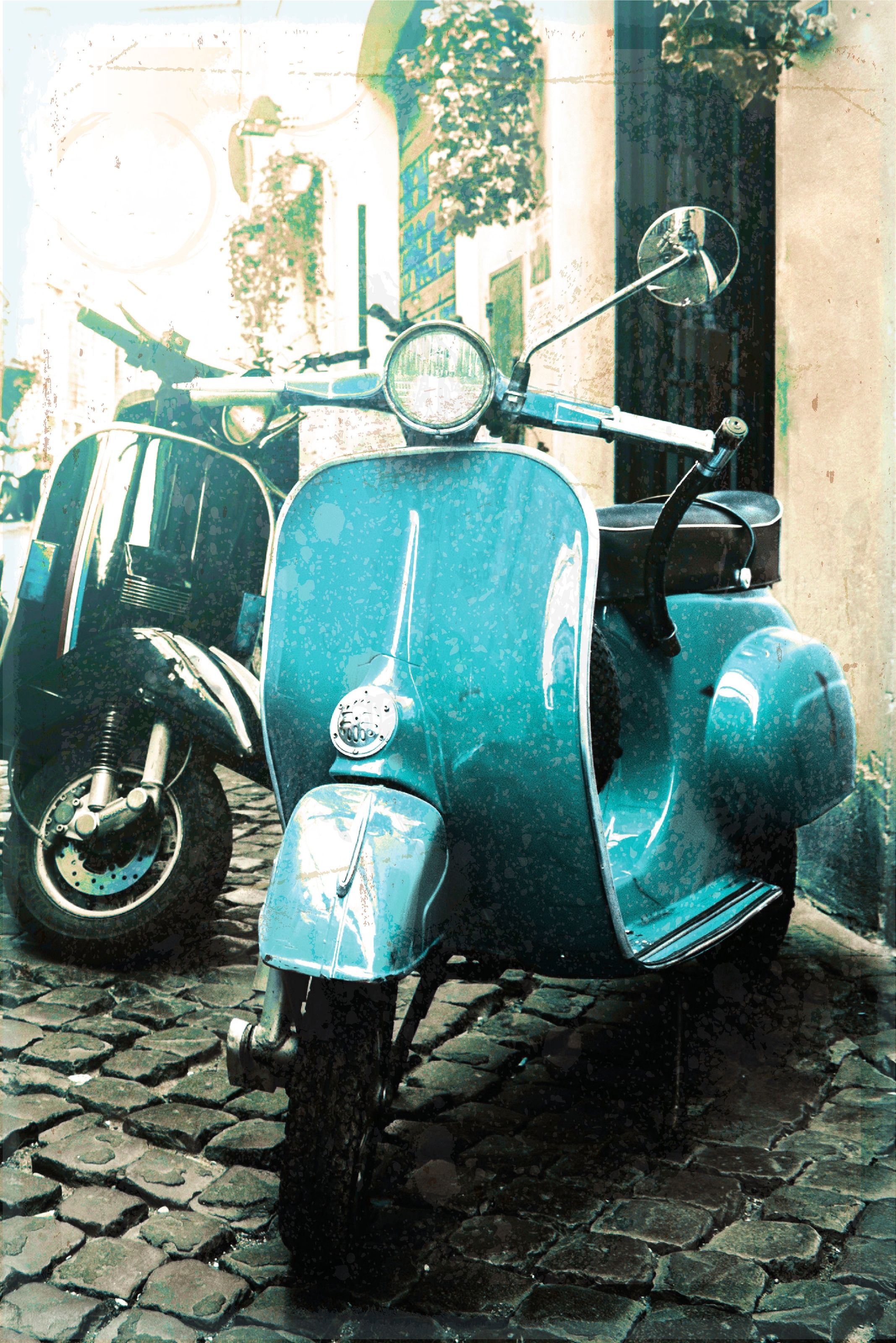 queence Metallbild »Scooter« Fahrzeuge | Florenz | Motorräder & Roller | Rom 1 Stk. tlg. Stahlschilder