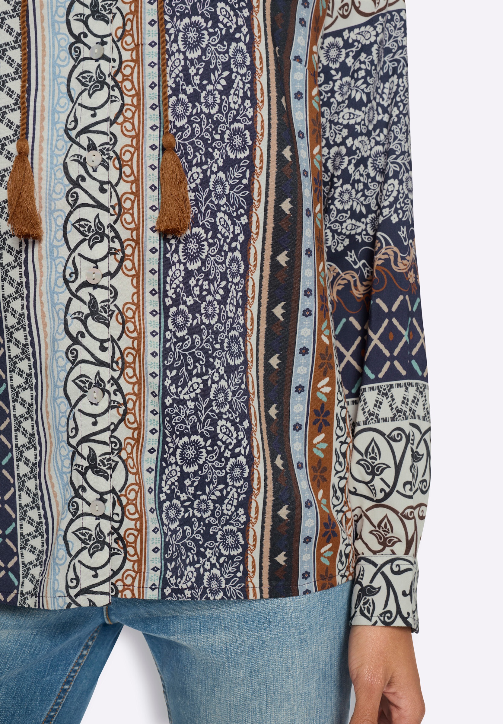 heine Klassische Bluse »Druckbluse Druckbluse in Patch-Optik«