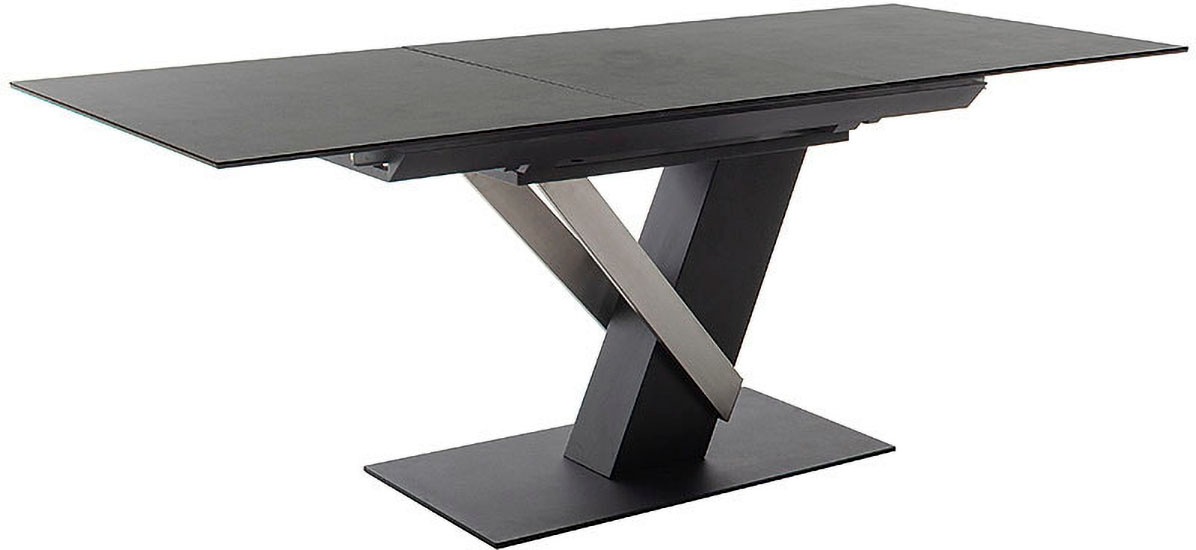 MCA furniture Esstisch »MASSARO Tisch mit Säule 160-210 cm«, (Einzelstück), Keramik, Metall, Synchronauszug, ausziehbar, 6-8 Pers.