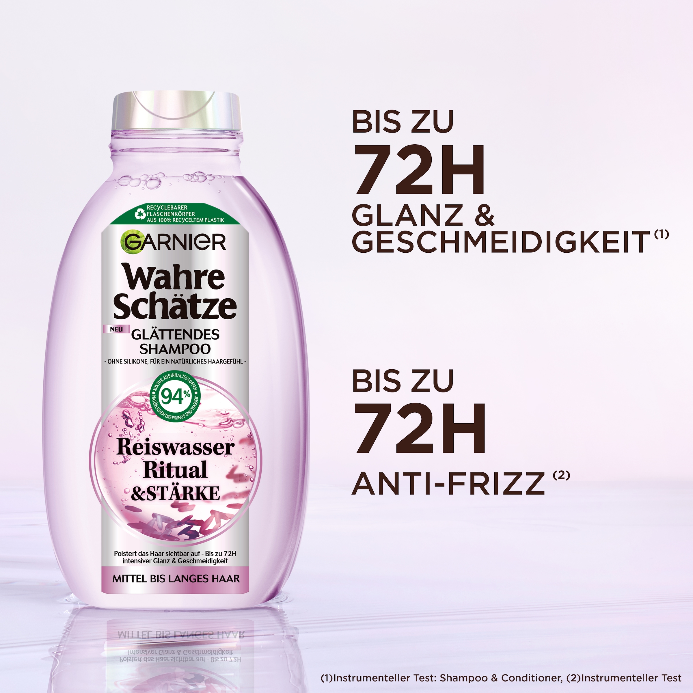 GARNIER Haarshampoo »WAHRE SCHÄTZE REISWASSER RITUAL SHAMPOO« mit Reiswasser und Stärke, ohne Silikone
