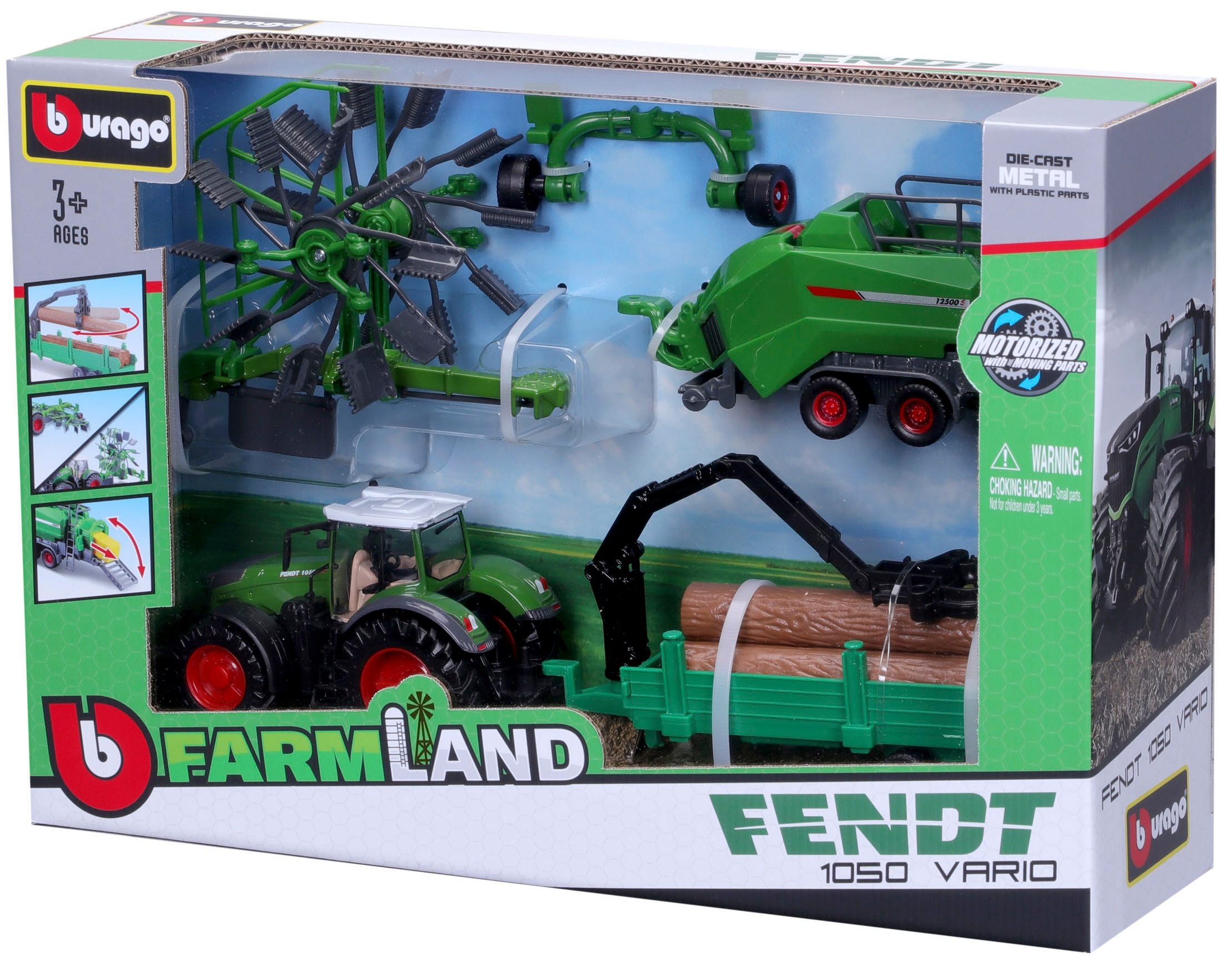 Bburago Spielzeug-Traktor »Farmland, FENDT Vario 1050 Geschenk-Set«