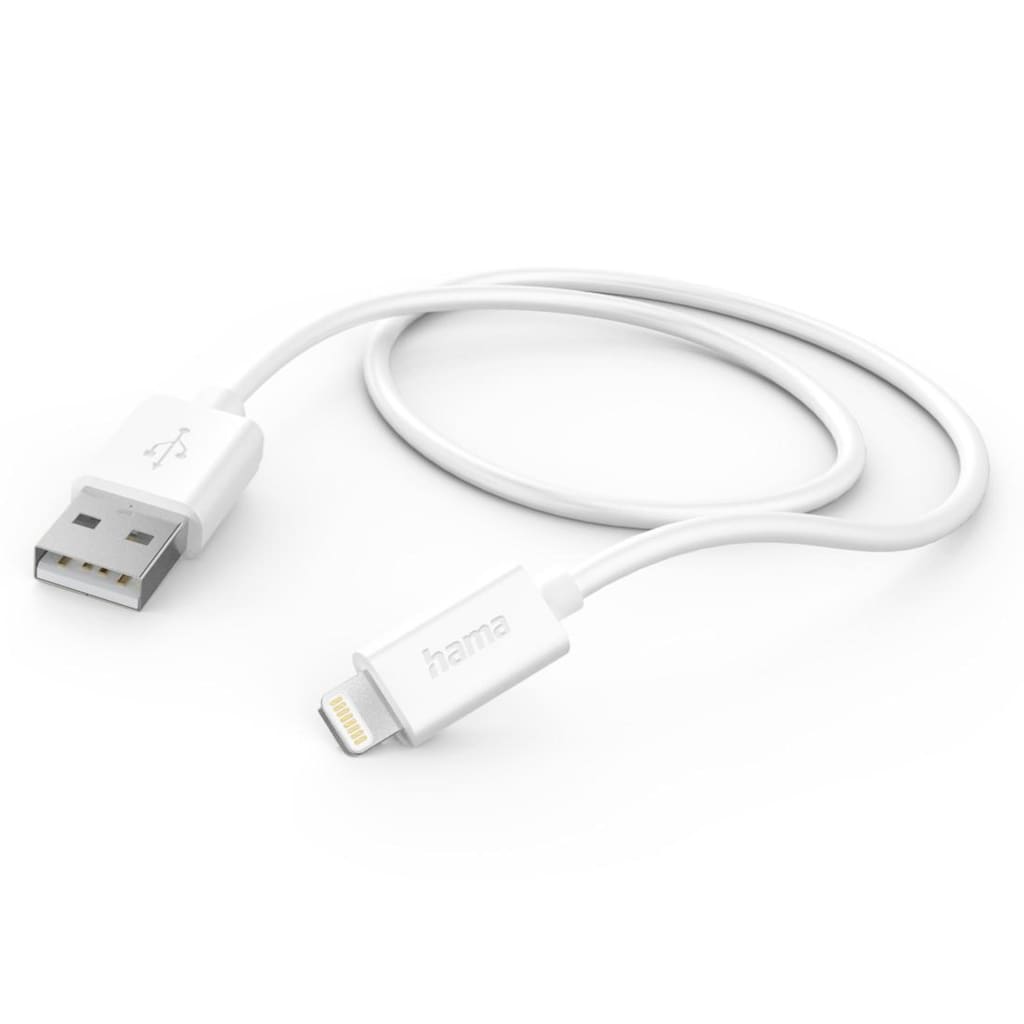 Hama USB-Kabel »USB-Kabel Ladekabel, USB-A - Lightning, 1 m, Weiß«