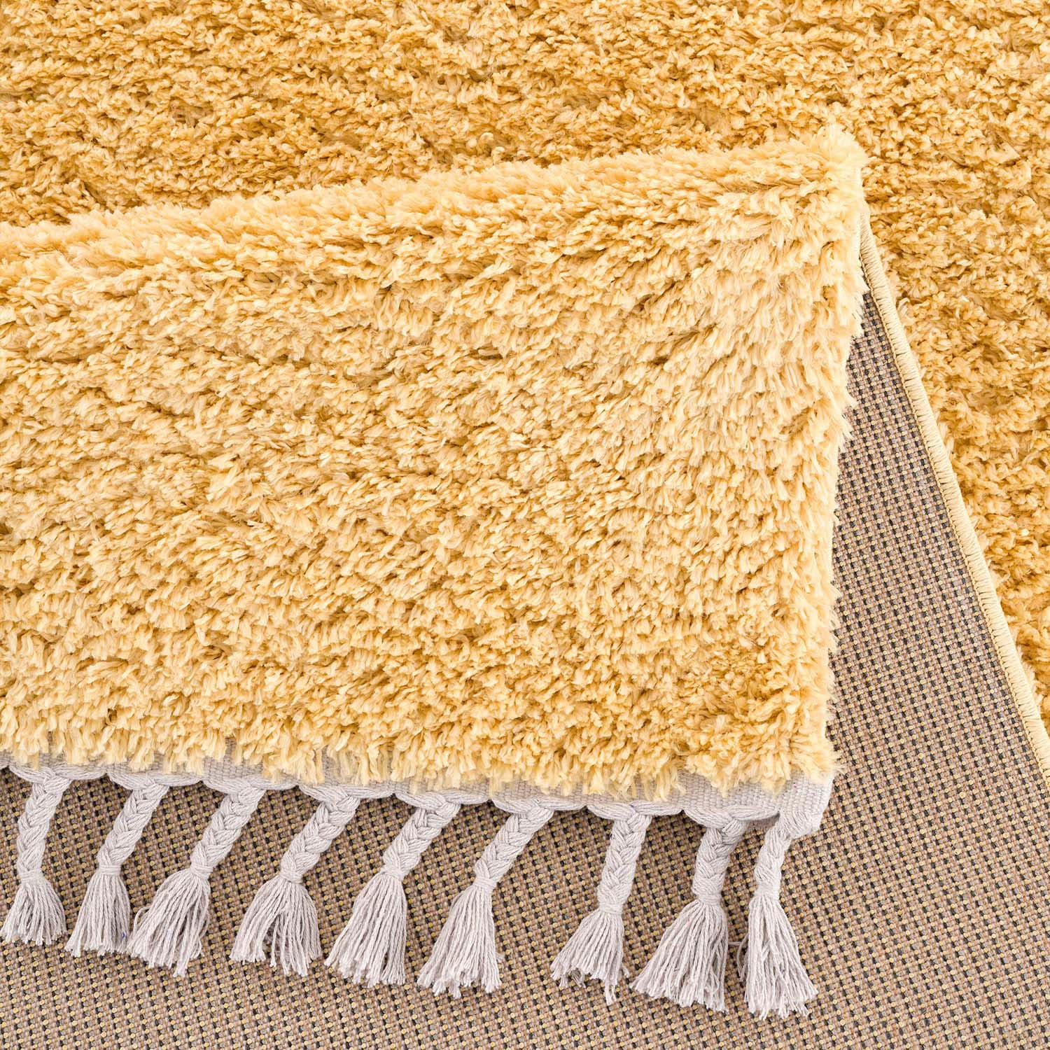 Carpet City Hochflor-Teppich »Pulpy 100«, rechteckig, 30 mm Höhe, Läufer, weich, mit Fransen, uni, viele Größen, Wohnzimmer, Schafzimmer