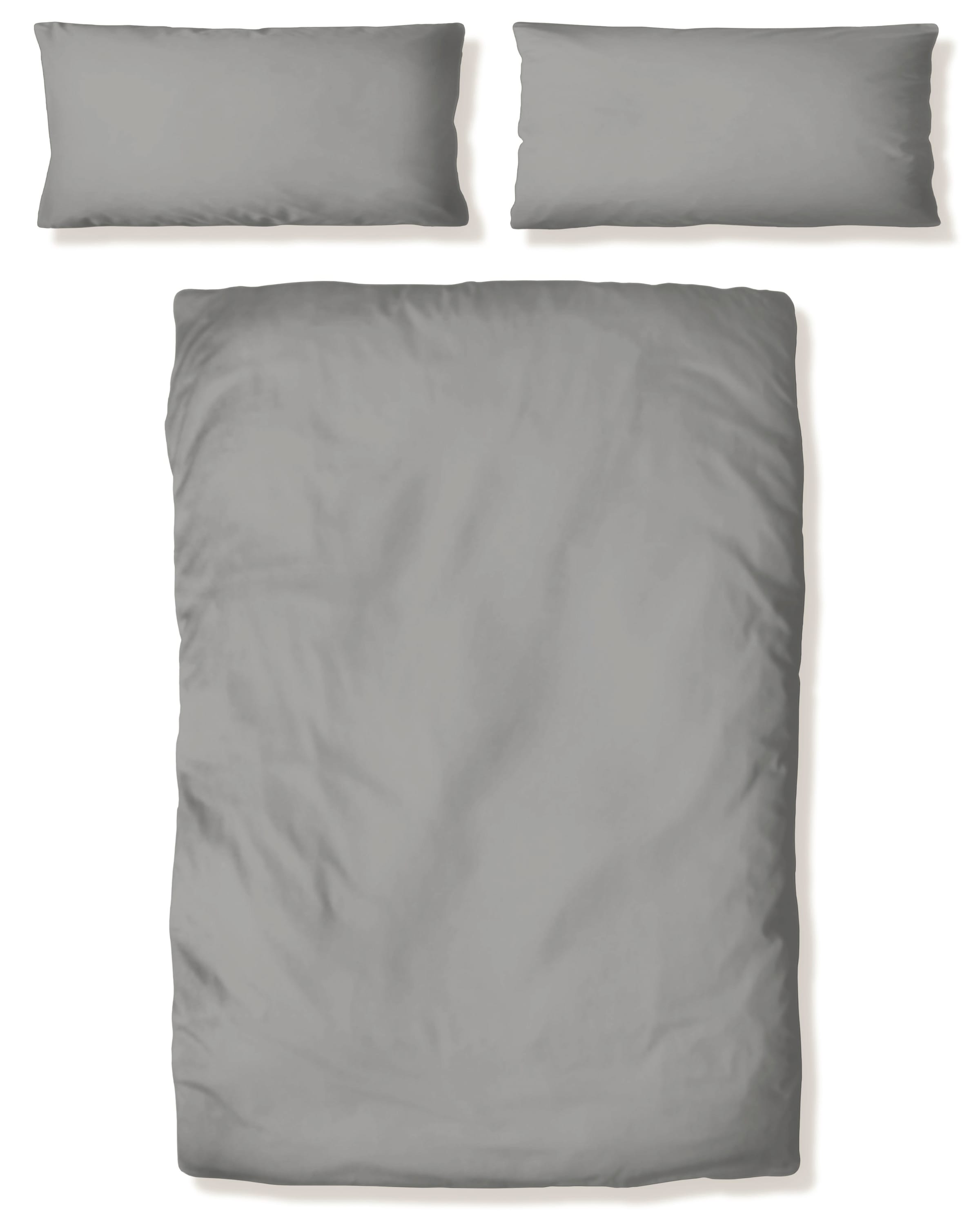 my home Bettwäsche »Desner«, (2 tlg.), Mikrofaser Qualität, Uni Design, 100% Polyester, Premium Qualität, soft, feinfädig, uni Design, Ökotex zertifiziert, Kissenbezug und Bettdeckenbezug mit Knöpfen ausgestattet, zeitlose uni Design