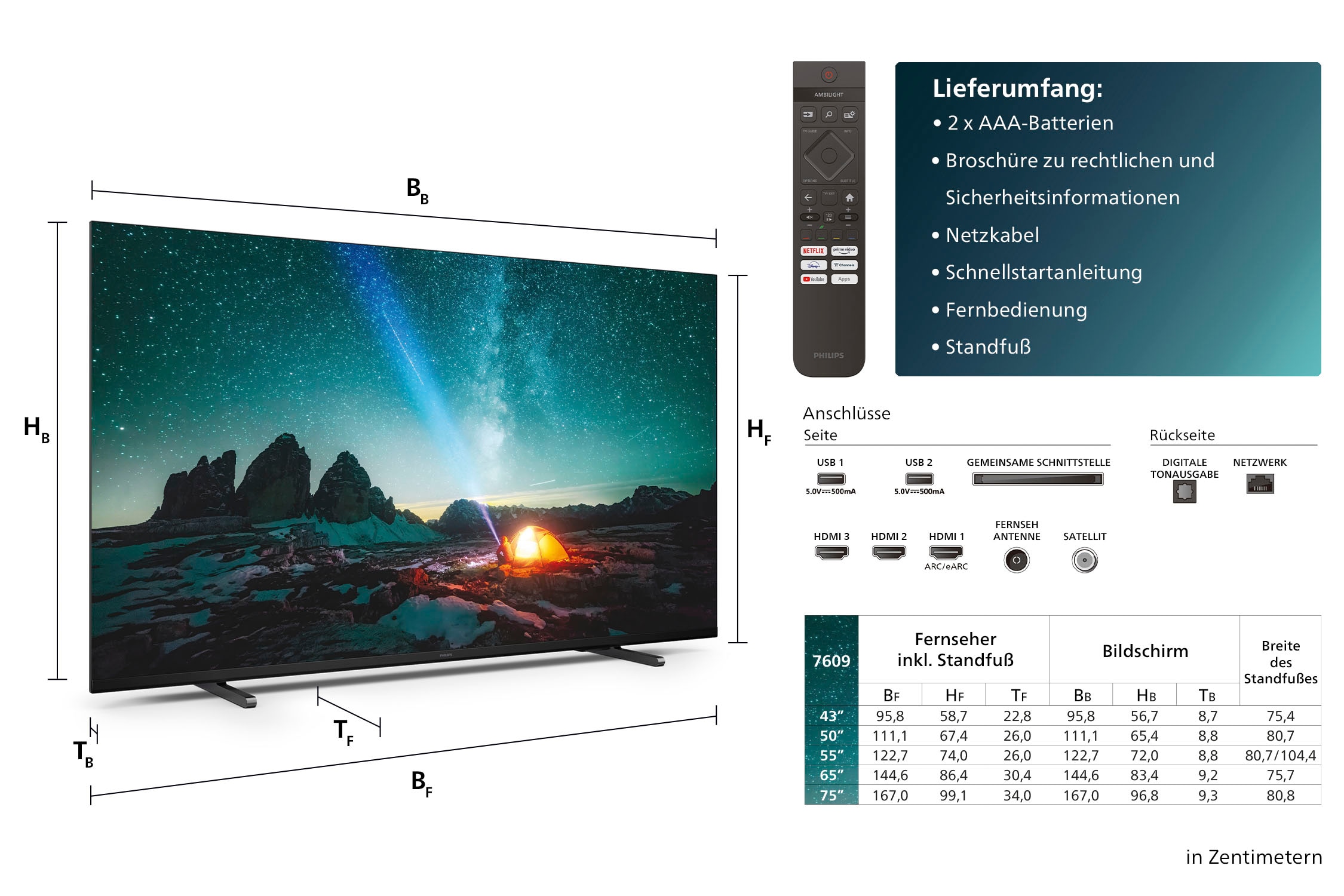 Philips LED-Fernseher, 139 cm/55 Zoll, 4K Ultra HD, Smart-TV