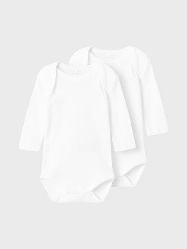 Schlafanzug »NBNBODY 2P LS SOLID WHITE NOOS«, (Set, 2 tlg.)