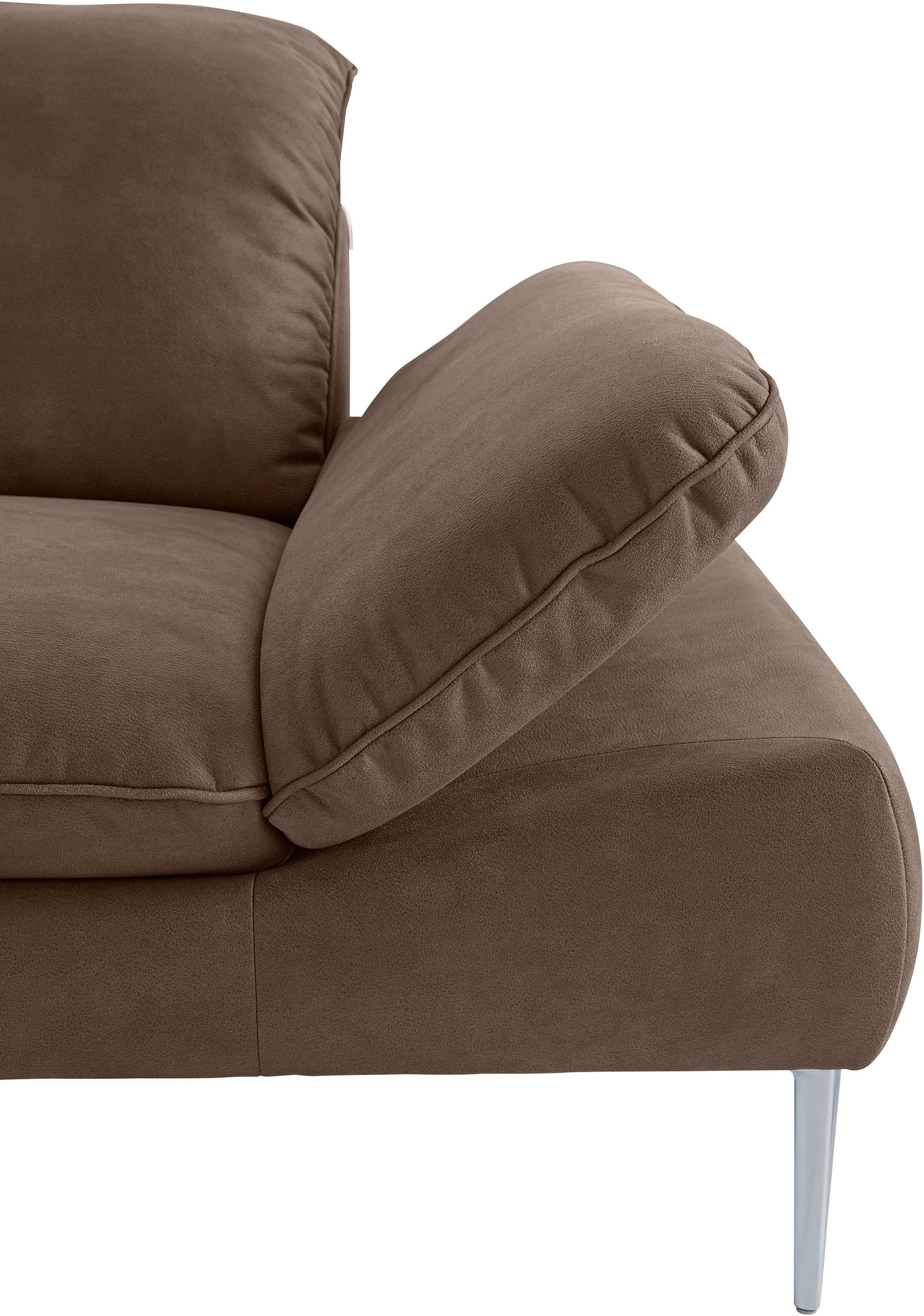 W.SCHILLIG Ecksofa »enjoy&MORE, Designsofa, elegant und bequem, L-Form«, mit Sitztiefenverstellung, Füße silber matt, Breite 310 cm