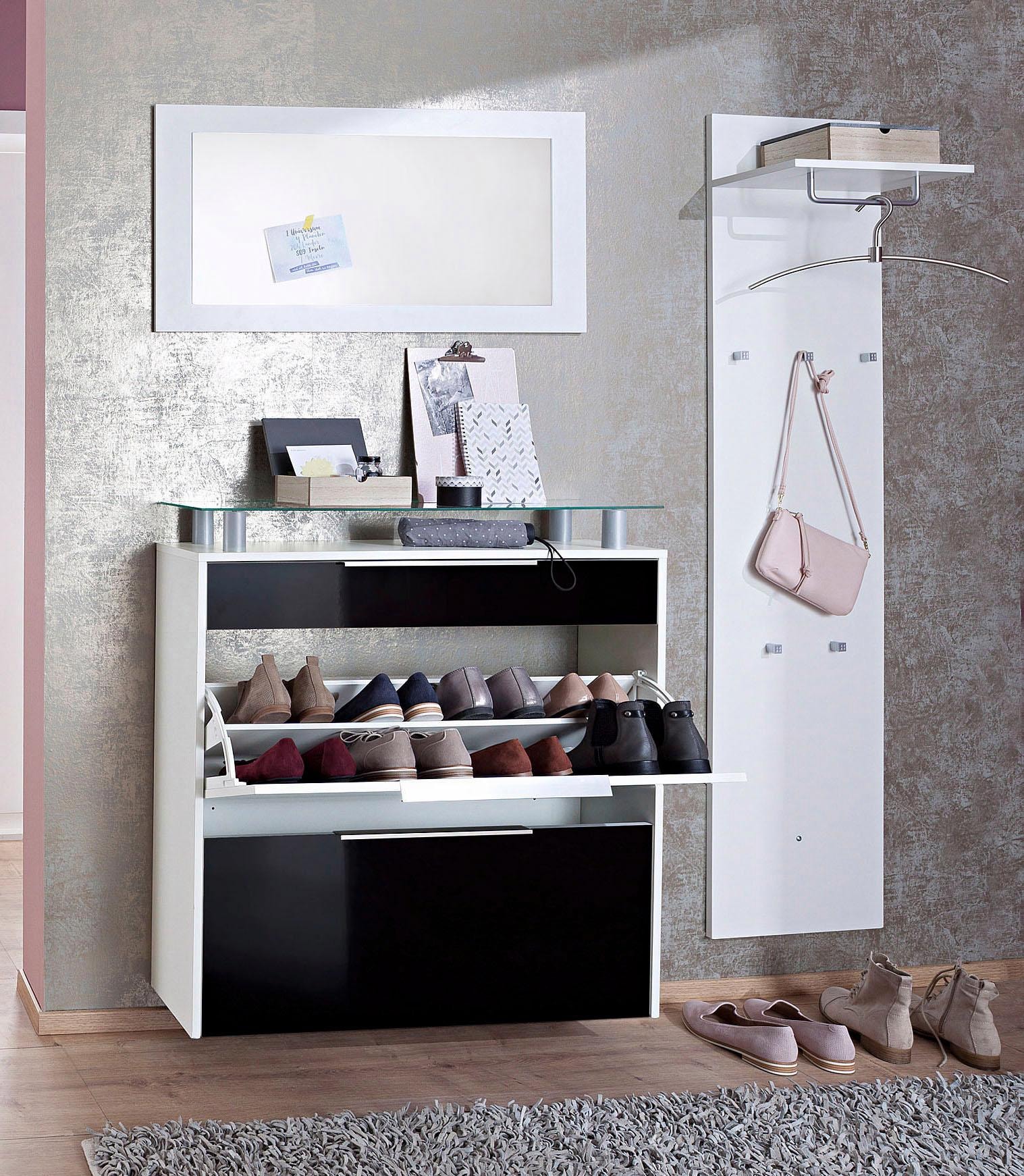 borchardt Möbel Schuhschrank »Oliva«, Breite 89 cm, hängend, mit 2 Doppeltrommel und 1 Schubkasten