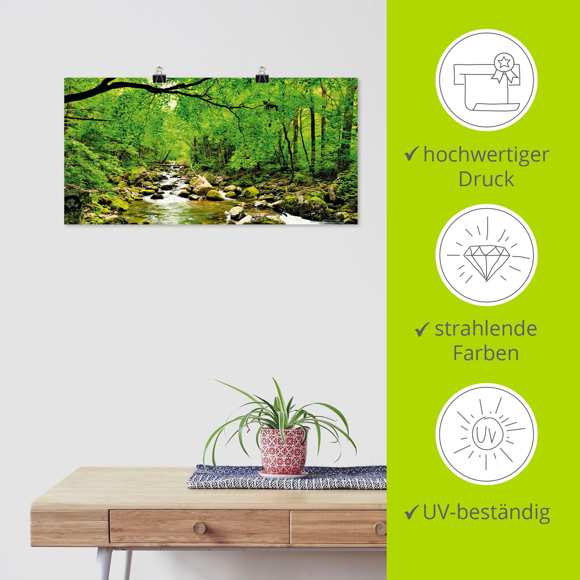 Artland Wandbild »Herbstwald Fluss Smolny«, Wald, (1 St.), als Leinwandbild, Poster, Wandaufkleber in verschied. Größen