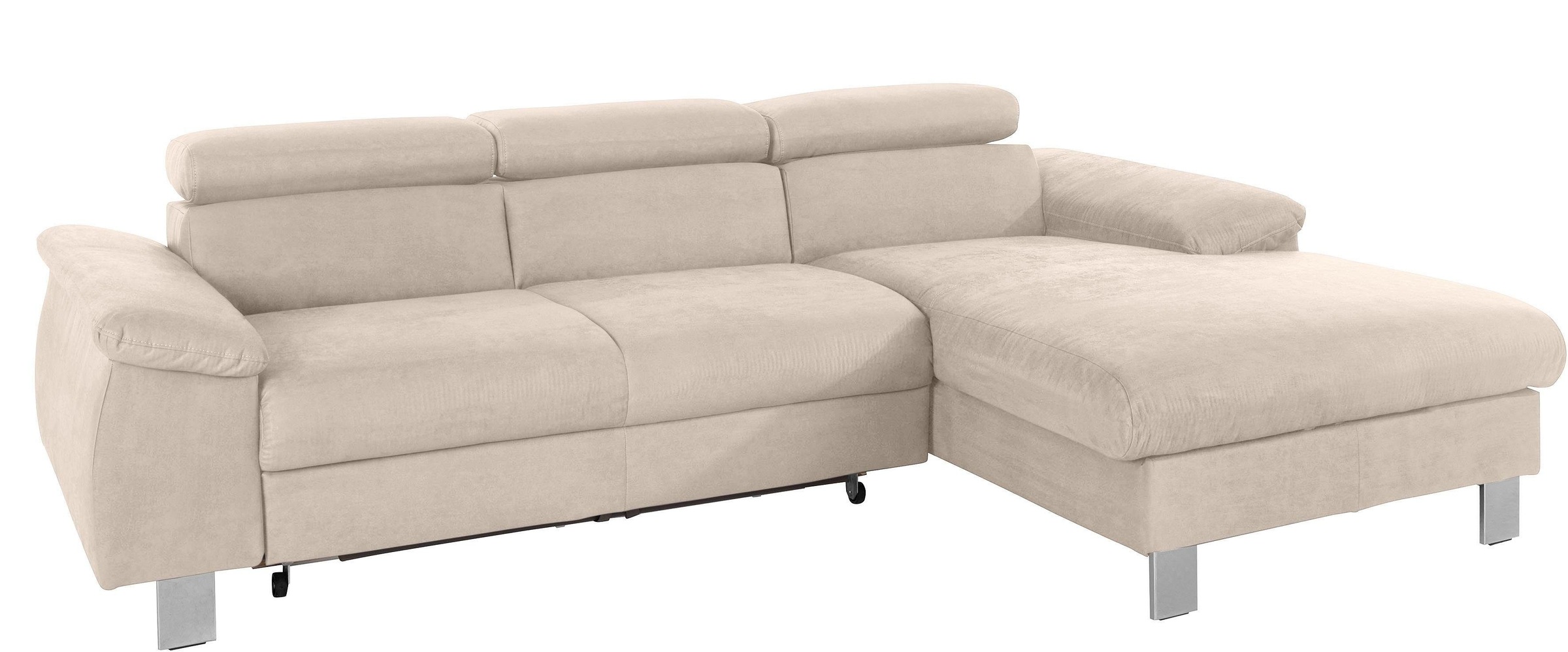 COTTA Polstergarnitur »Komaris L-Form«, (Set), Set bestehend aus: Ecksofa mit Kopfteilverstellung & Hocker