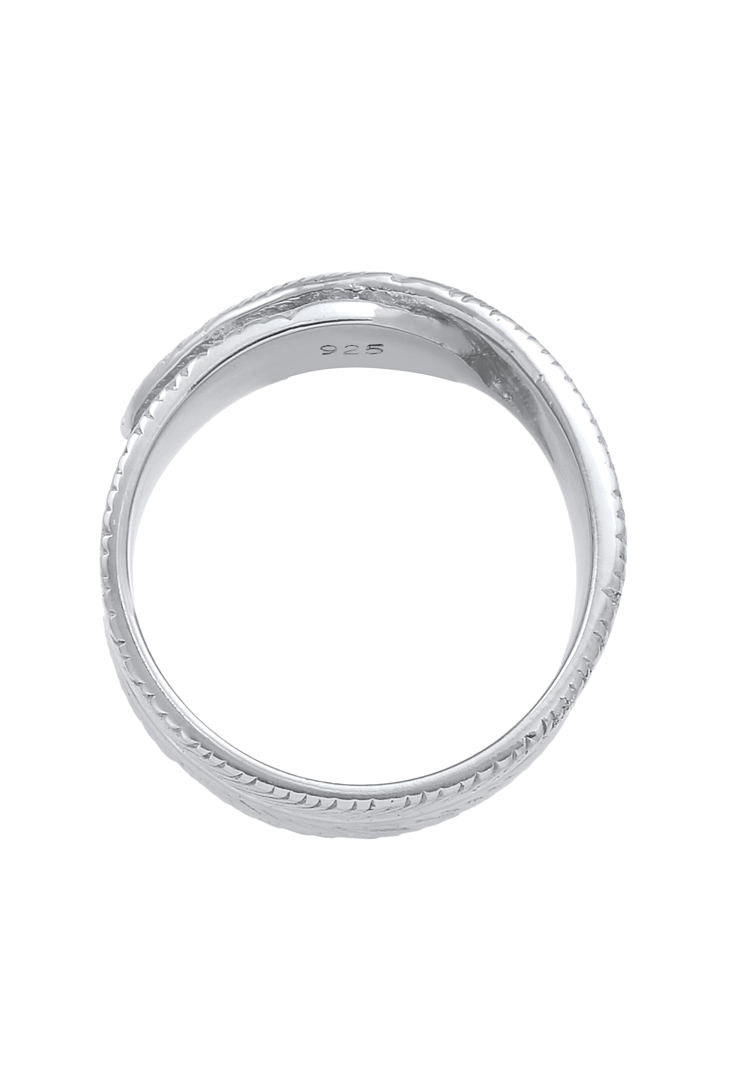 Kuzzoi Silberring »Ring Herren Feder Vintage Trend Massiv 925 Silber«