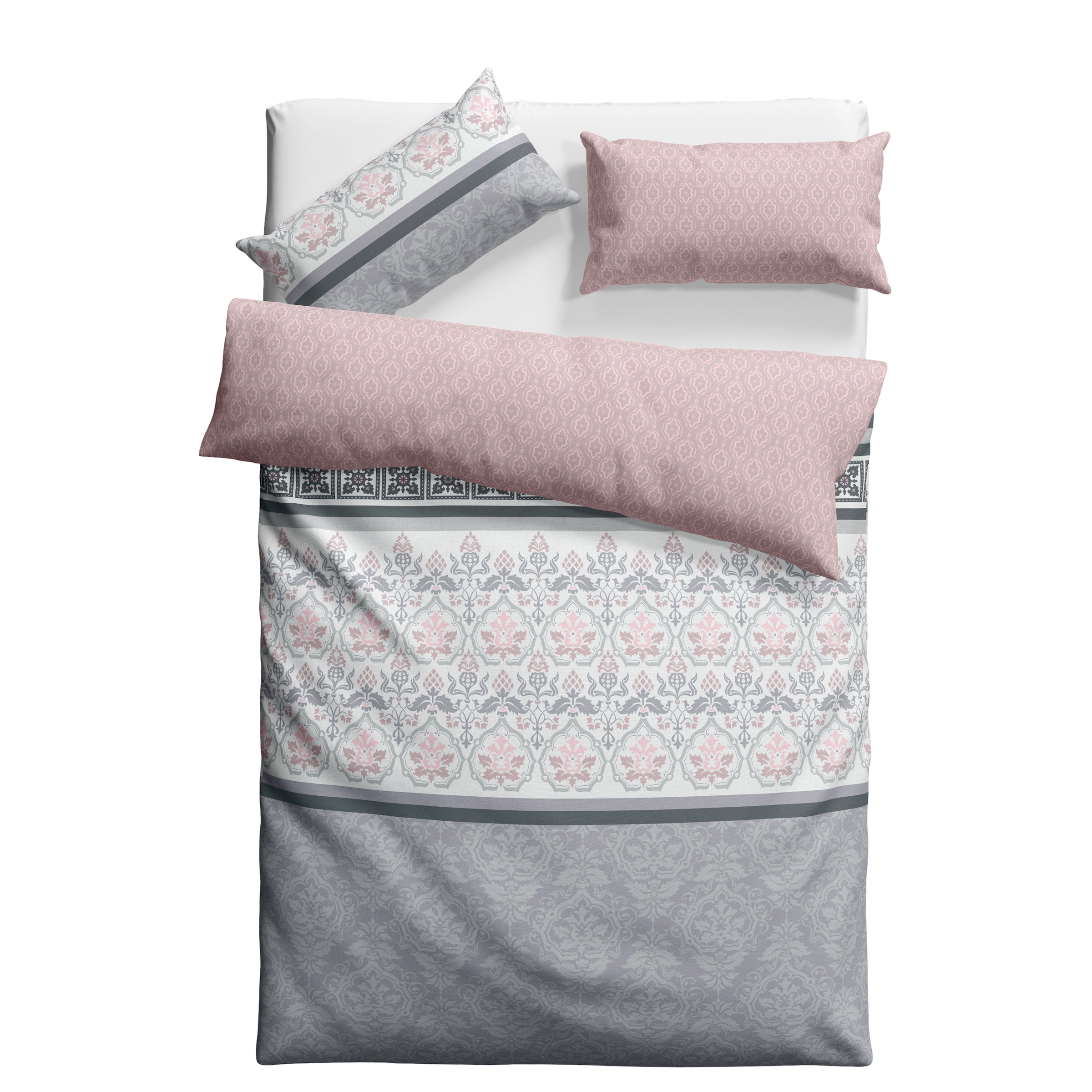 Home affaire Bettwäsche »Cremona in Renforcé, Biber (Flanell) und PolyCotton Qualität, romantisch, verspielte Ornamente, geeignet im Winter & Sommer, Landhausstil«, (2 tlg.)