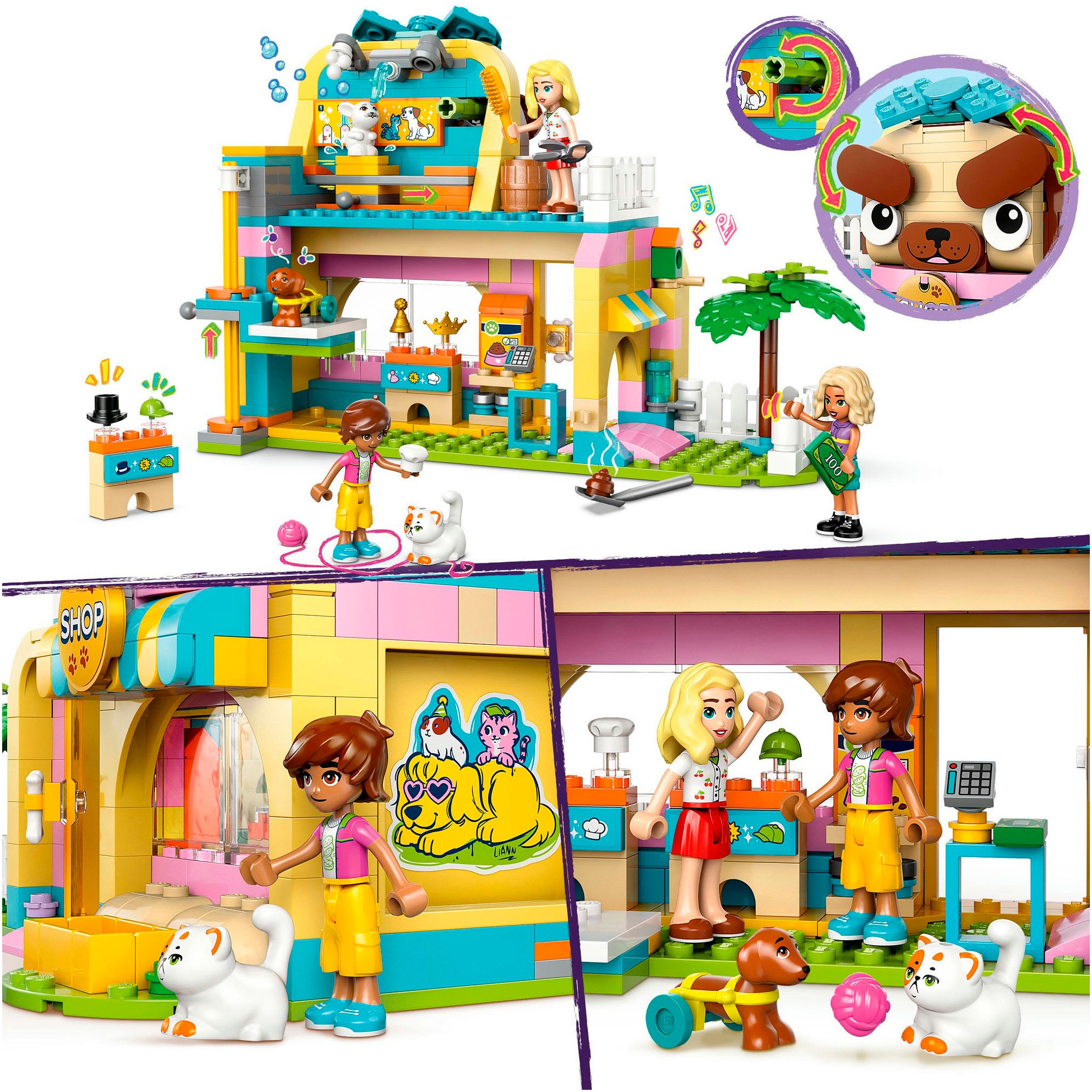 LEGO® Konstruktionsspielsteine »Geschäft für Haustierzubehör (42650), LEGO Friends«, (375 St.), Made in Europe