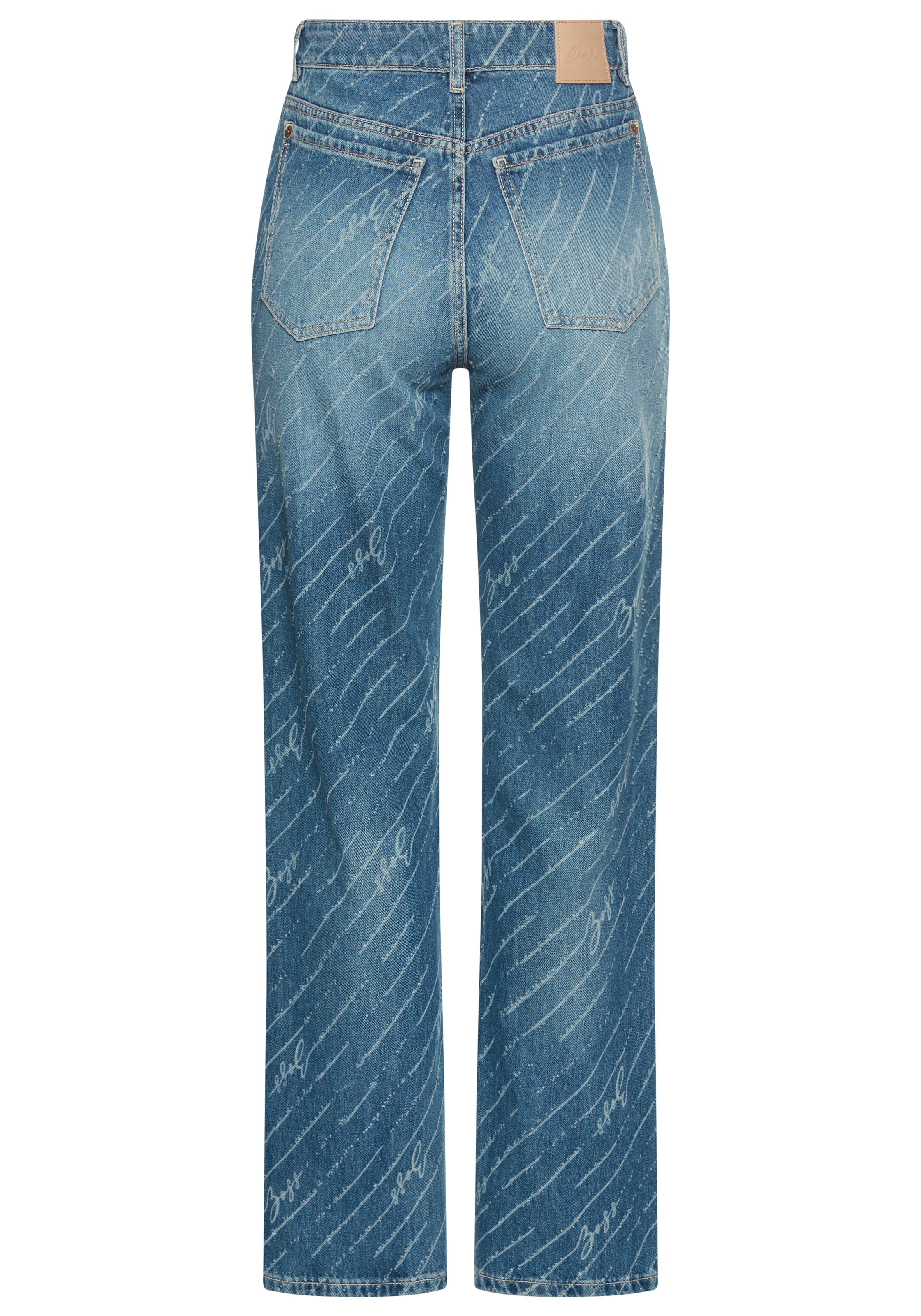 BOSS ORANGE Straight-Jeans »Ada High Rise Slim Premium Damenmode«, mit All-Over Druck
