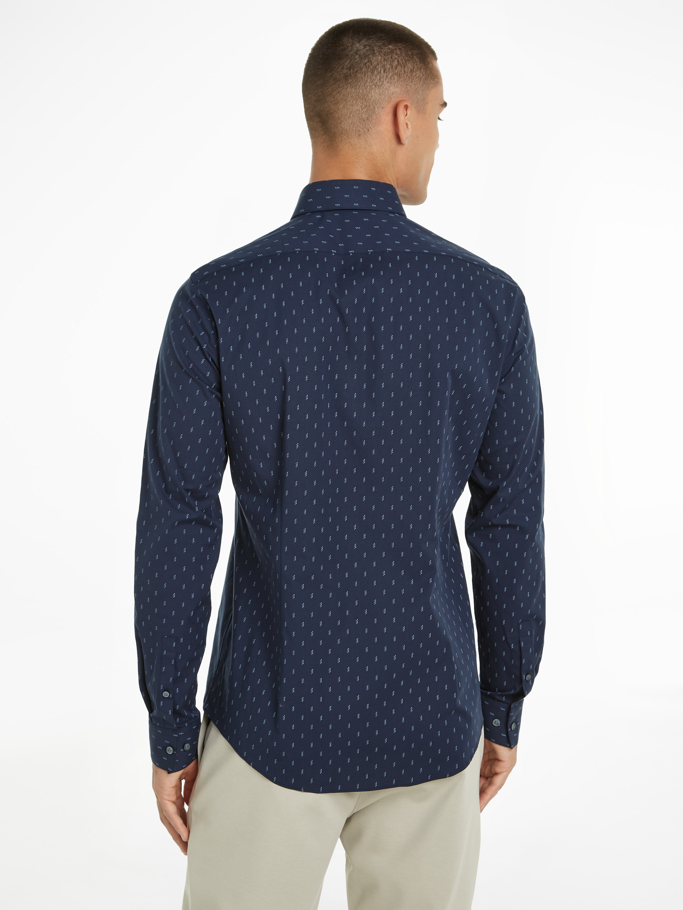 Calvin Klein Langarmhemd »POPLIN LEAF PRINT SLIM SHIRT«