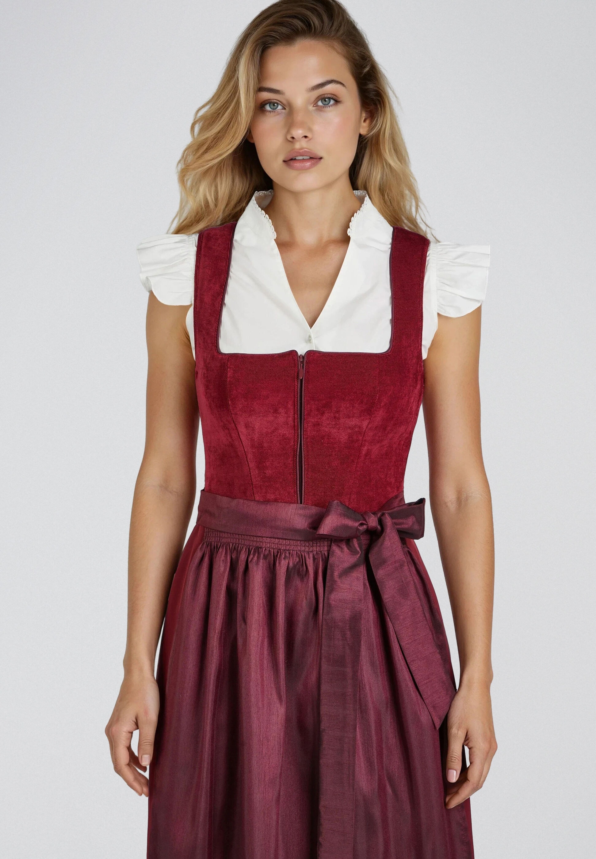 Spieth & Wensky Dirndl »Havard« leicht gerippter Oberteil, Reißverschluss Vorne