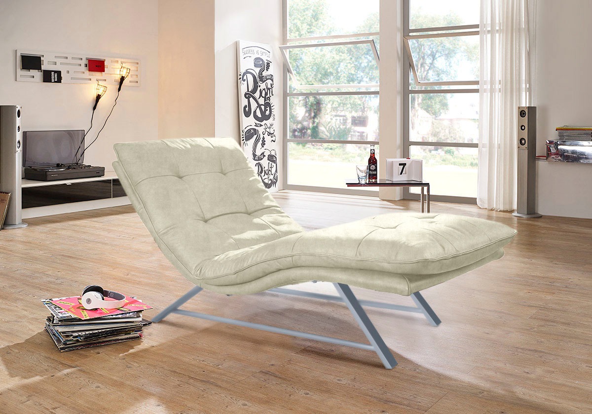 W.SCHILLIG Relaxliege »daily dreams« in Waffelkissen-Optik, wahlweise mit Motor, Kufengestell, in 2 Breiten