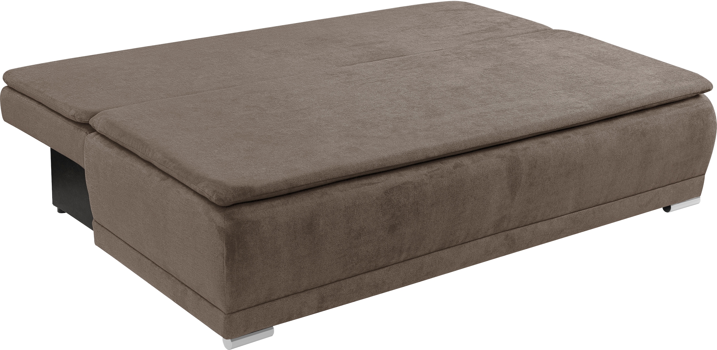 WERK2 Schlafsofa »Biggi, komfortabel & elegant, Schlaffunktion, Bettkasten, Breite 260cm«, inkl. losen Kissen, Struktur weich, greige