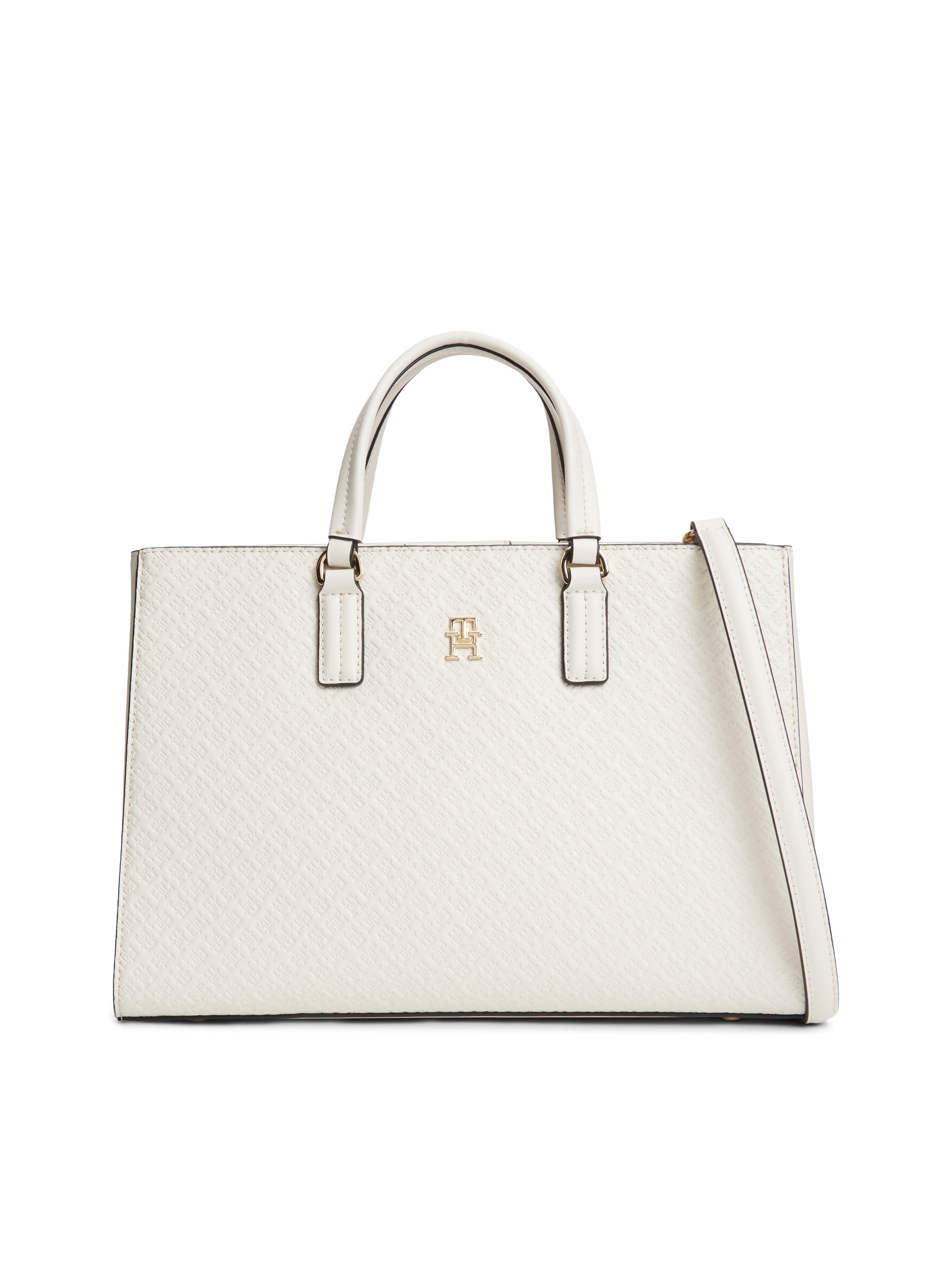 Tommy Hilfiger Henkeltasche »TH DAILY SATCHEL MONO« Damen Tragetasche, Handtasche mit Allover TH-Logoprägung