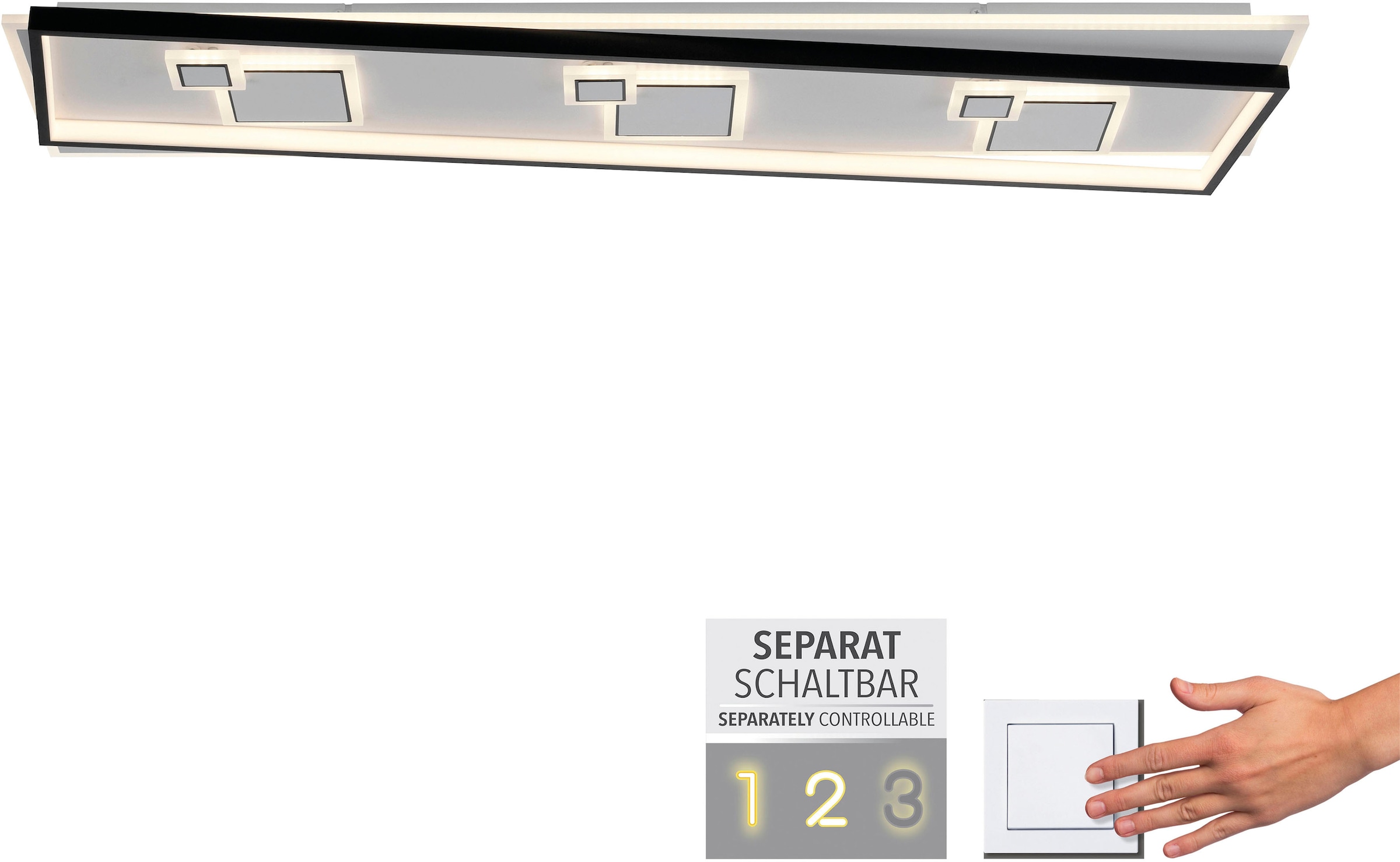 Paul Neuhaus Deckenleuchte »MAILAK«, 2 flammig, Leuchtmittel LED-Board-LED-Board | LED fest integriert-LED fest integriert, LED, separat steuerbar (Schalter)